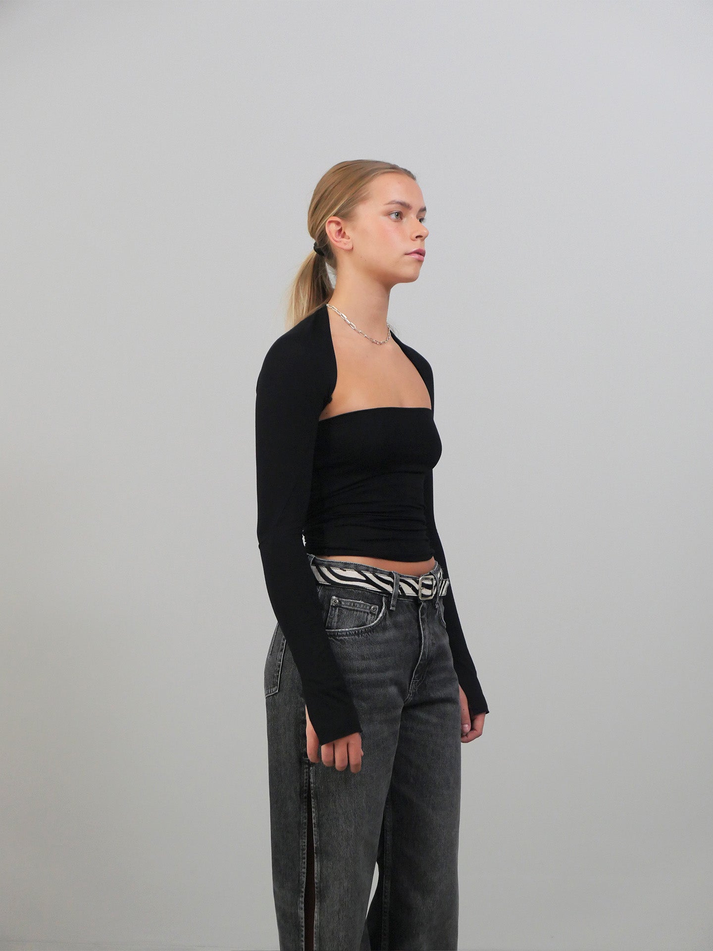 2 Piece Top In Viscose - Black