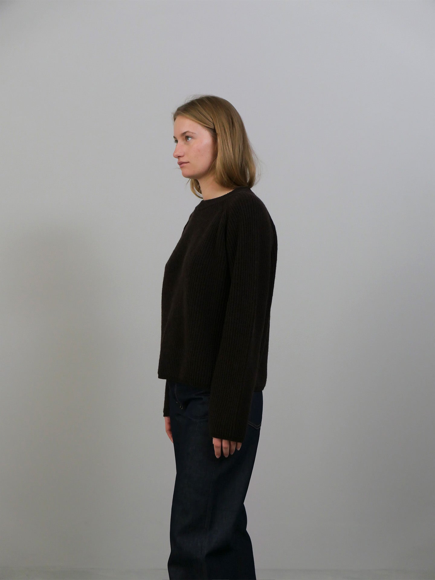 Shetland Wool Large Rib - Brown