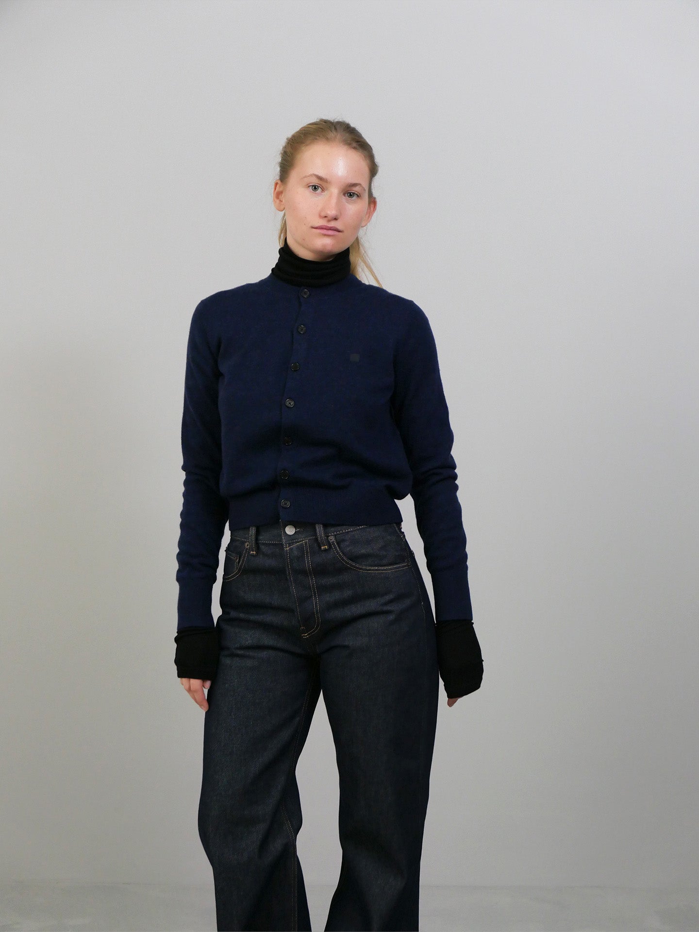 Cardigan Yak Wool - Navy