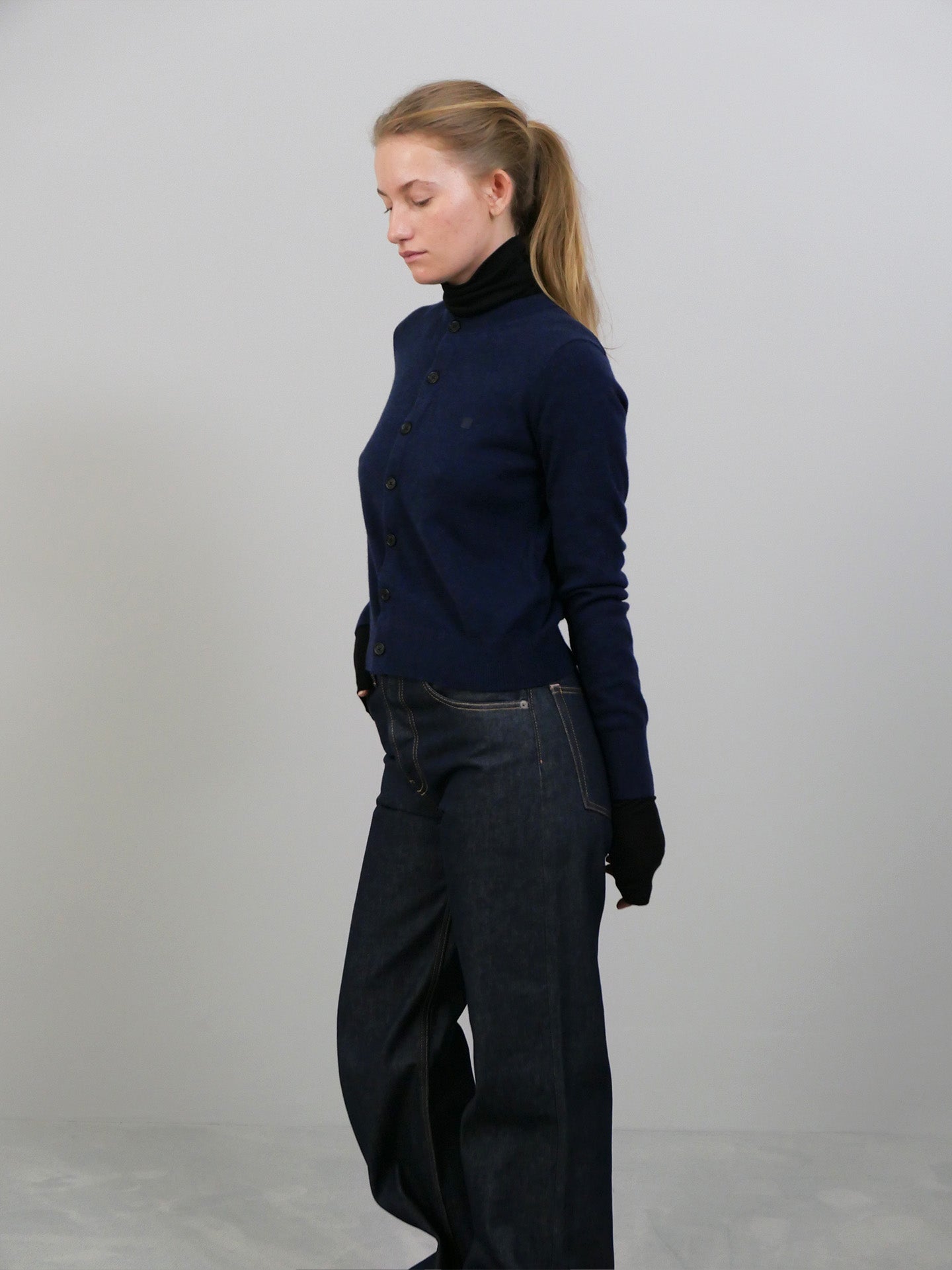 Cardigan Yak Wool - Navy