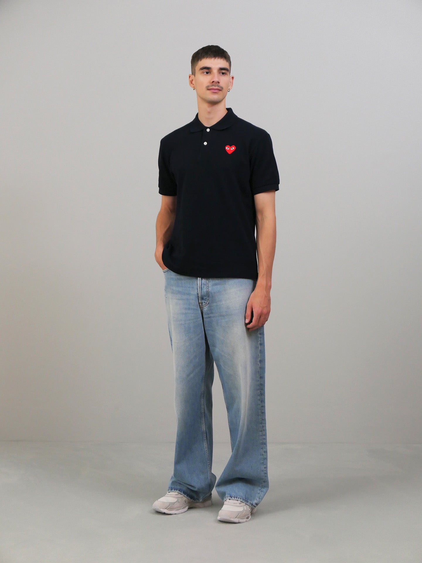 Red Heart Polo - Dark Navy