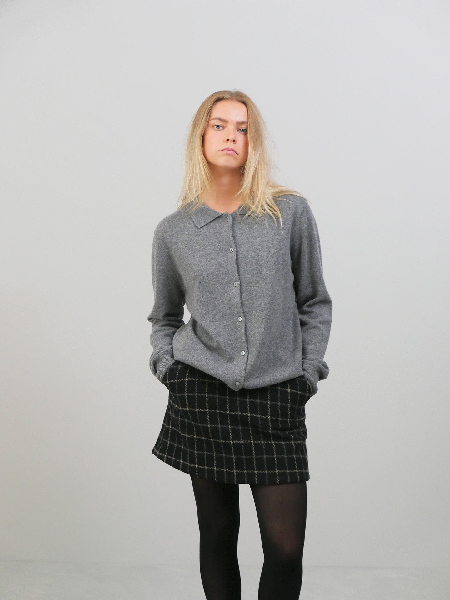 Kjellerup Check Wool Mini Skirt