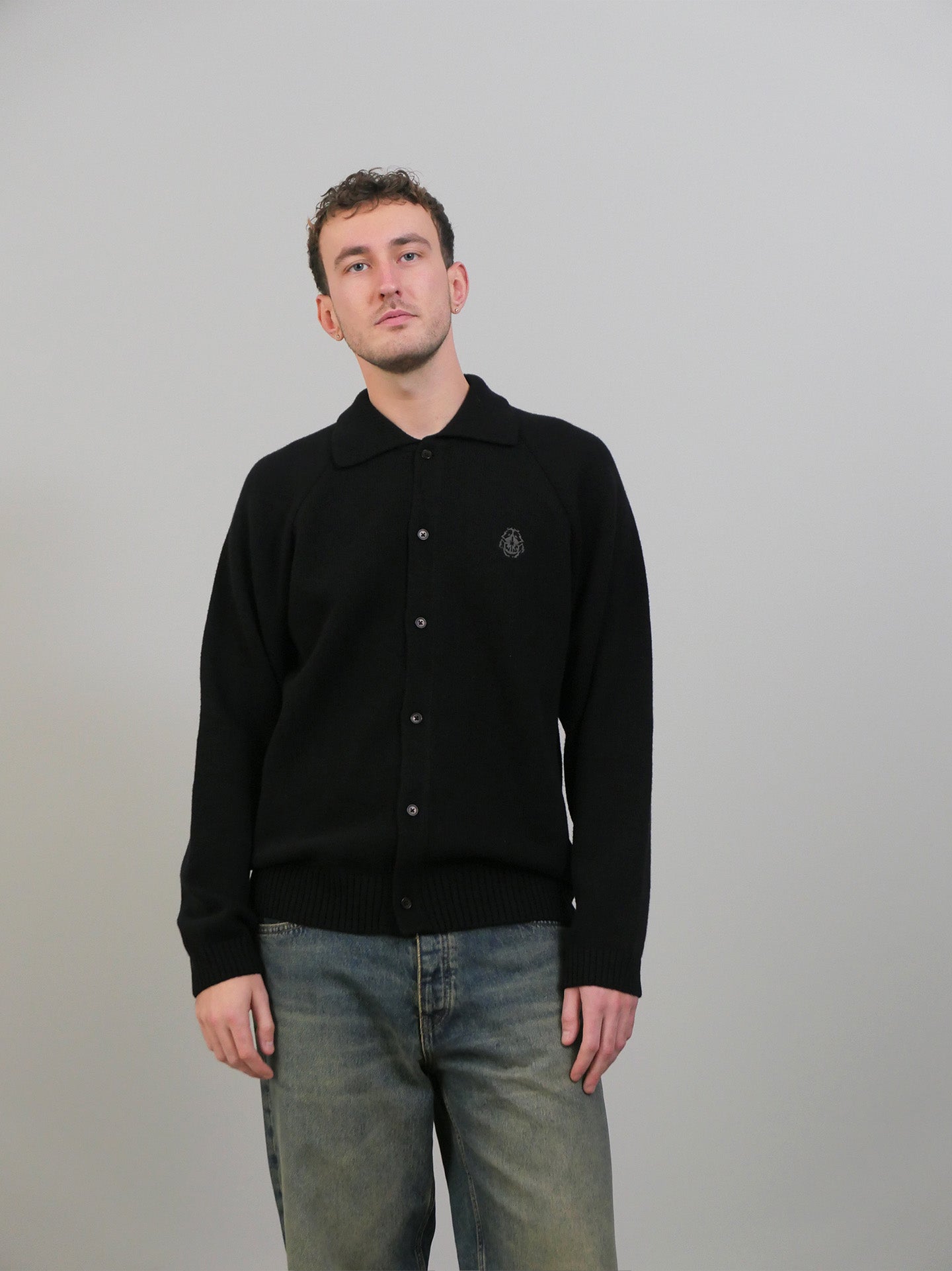 Mars Polo Cardigan - Black