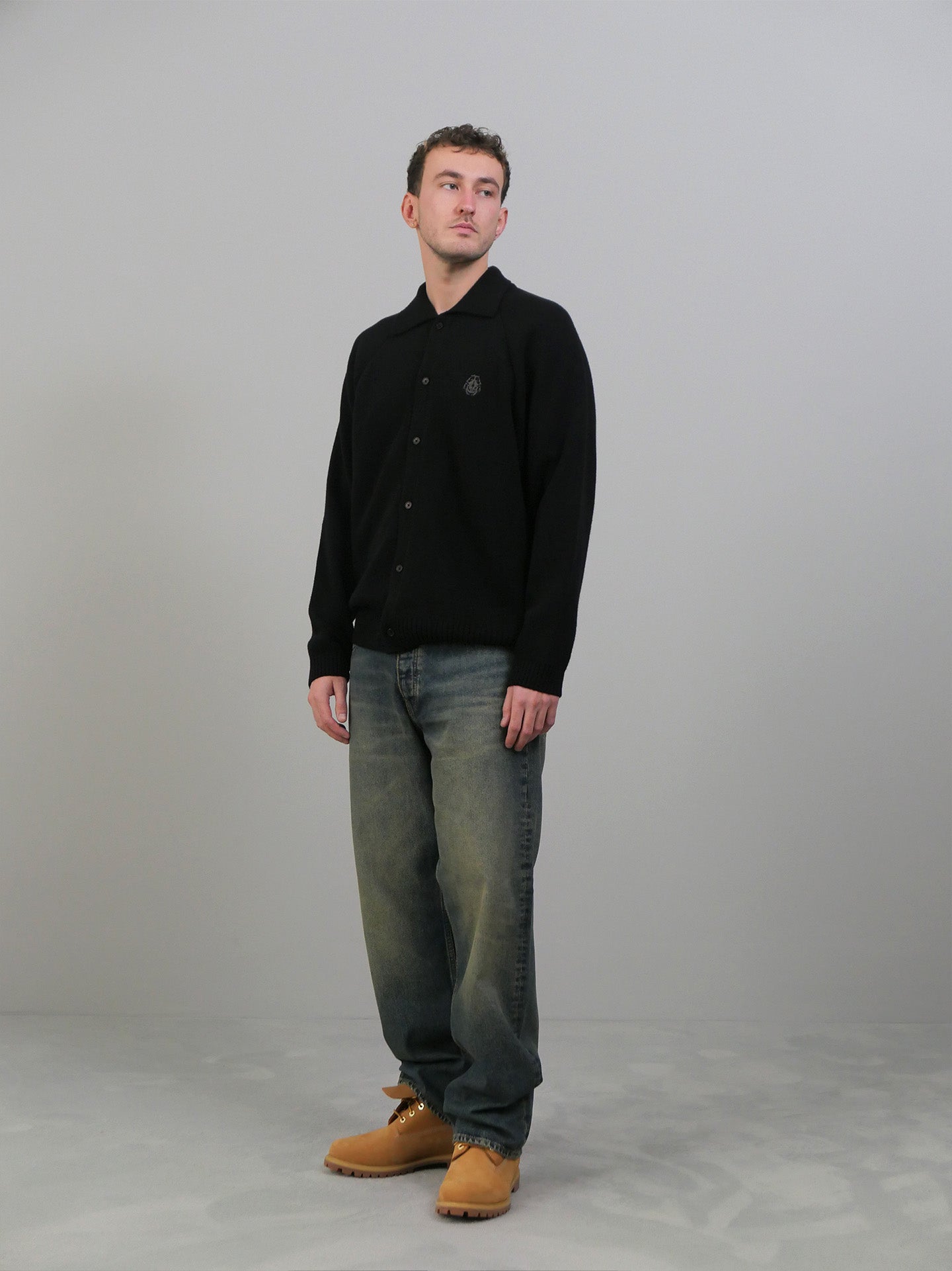 Mars Polo Cardigan - Black