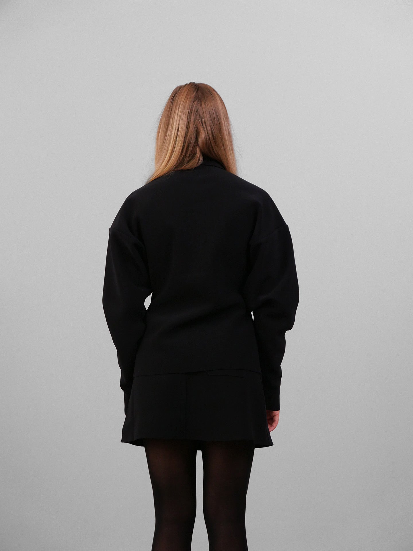 Lay3 Point Collar Cardigan - Ink