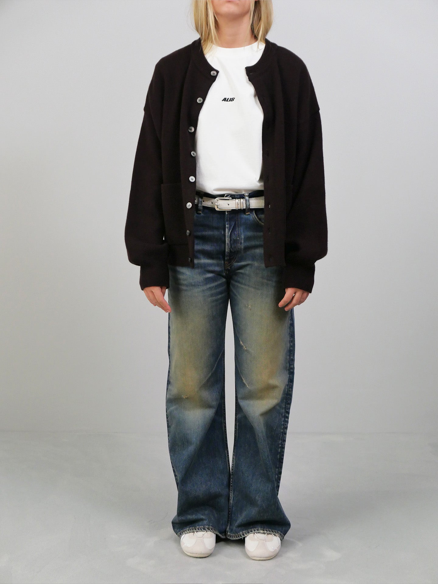 Merino Knit Cardigan - Dark Maroon