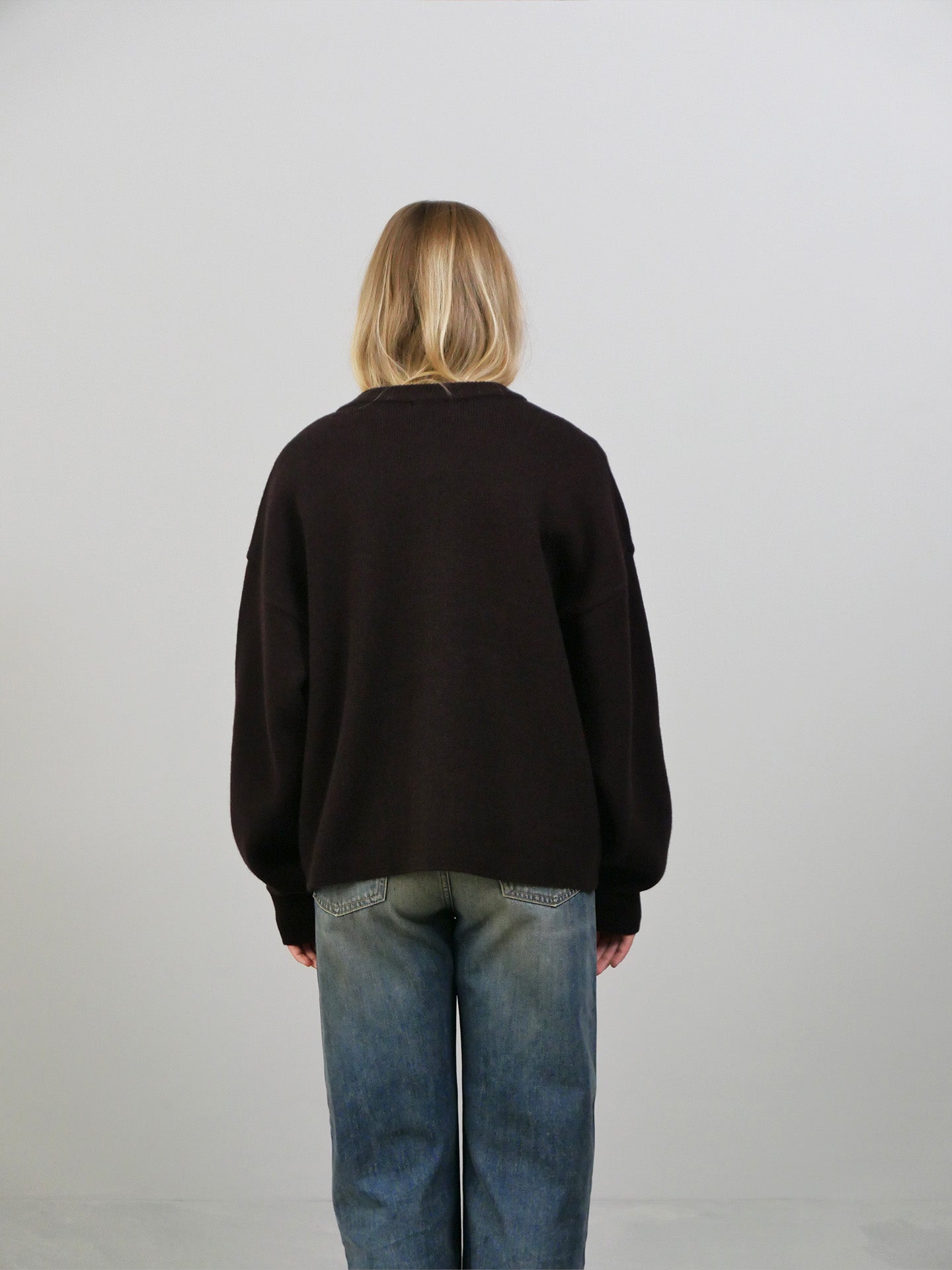 Merino Knit Cardigan - Dark Maroon