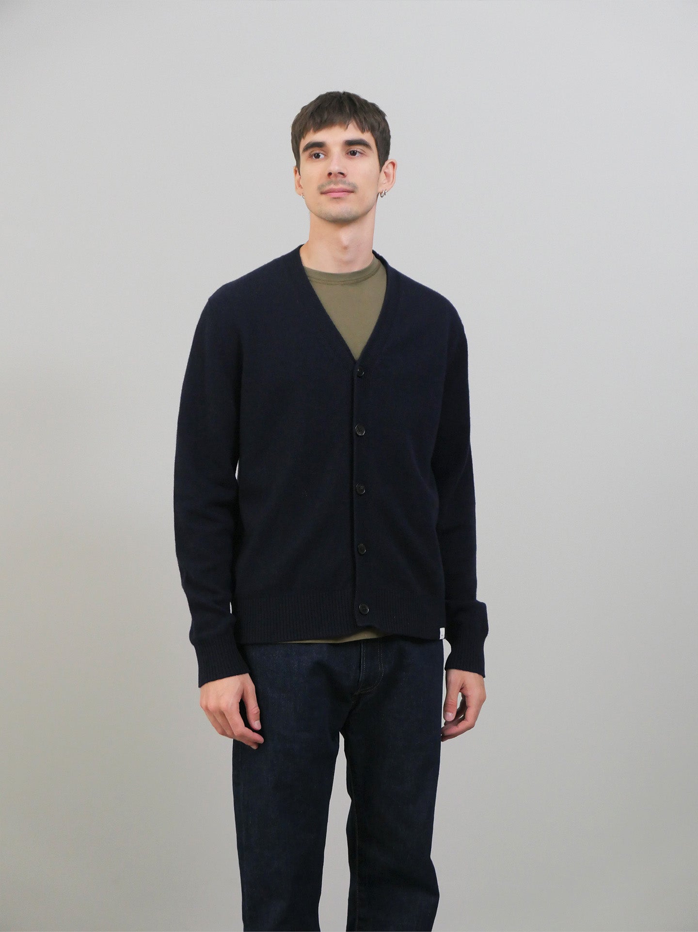 Norse Standard Merino Lambswool Cardigan - Dark Navy
