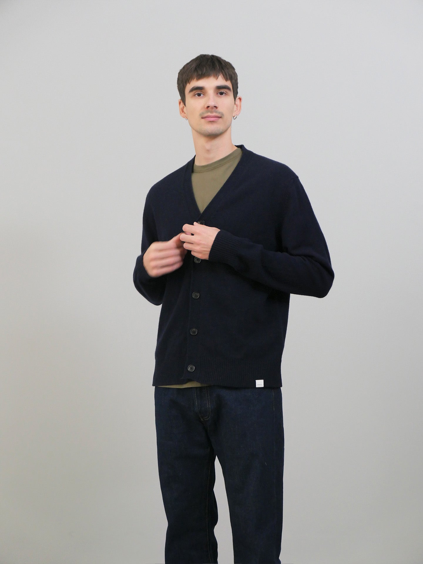 Norse Standard Merino Lambswool Cardigan - Dark Navy