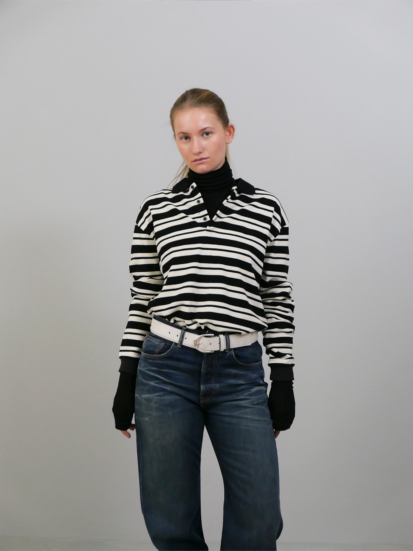 Roland Unisex Polo - Black Stripes