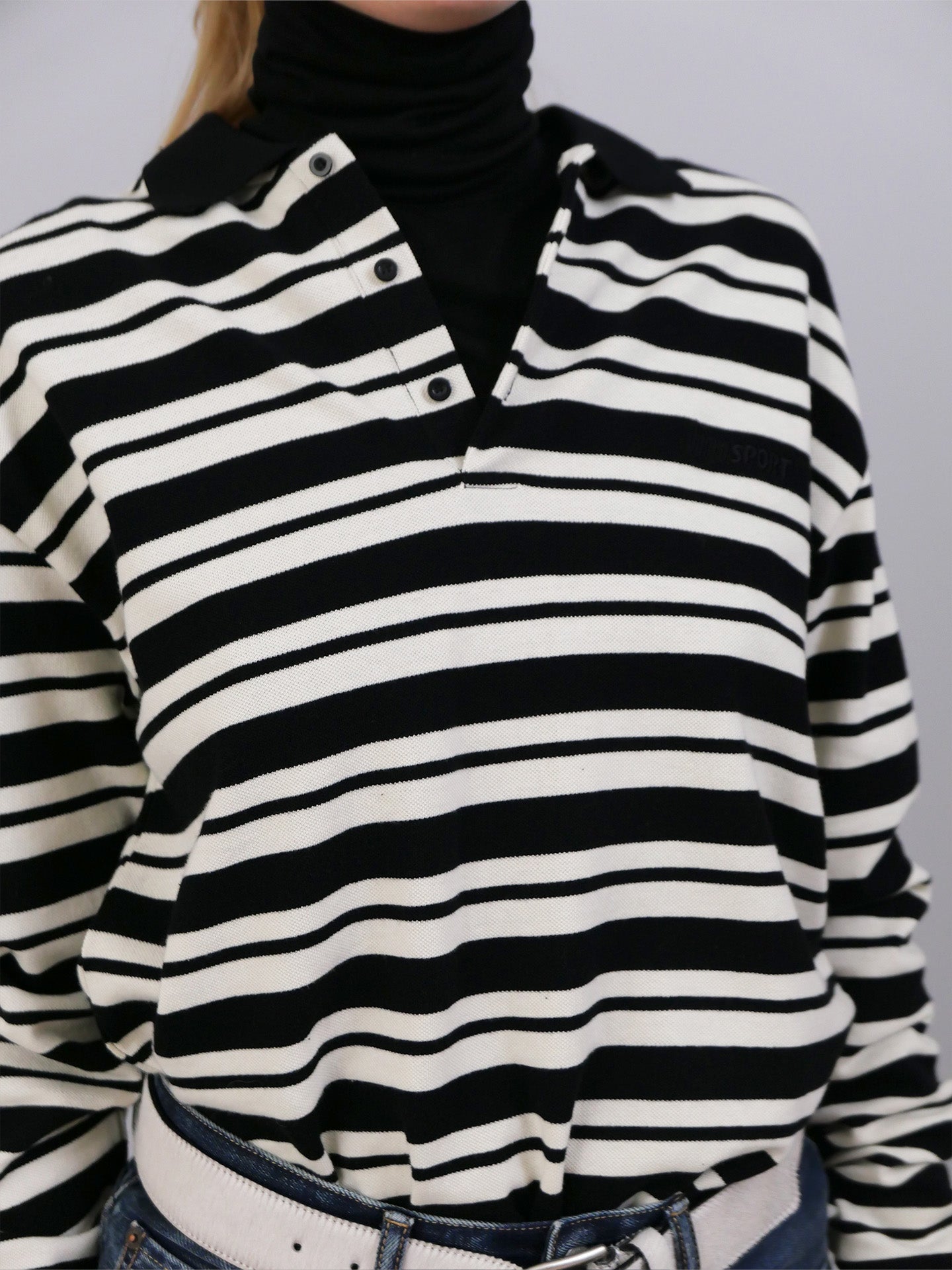 Roland Unisex Polo - Black Stripes