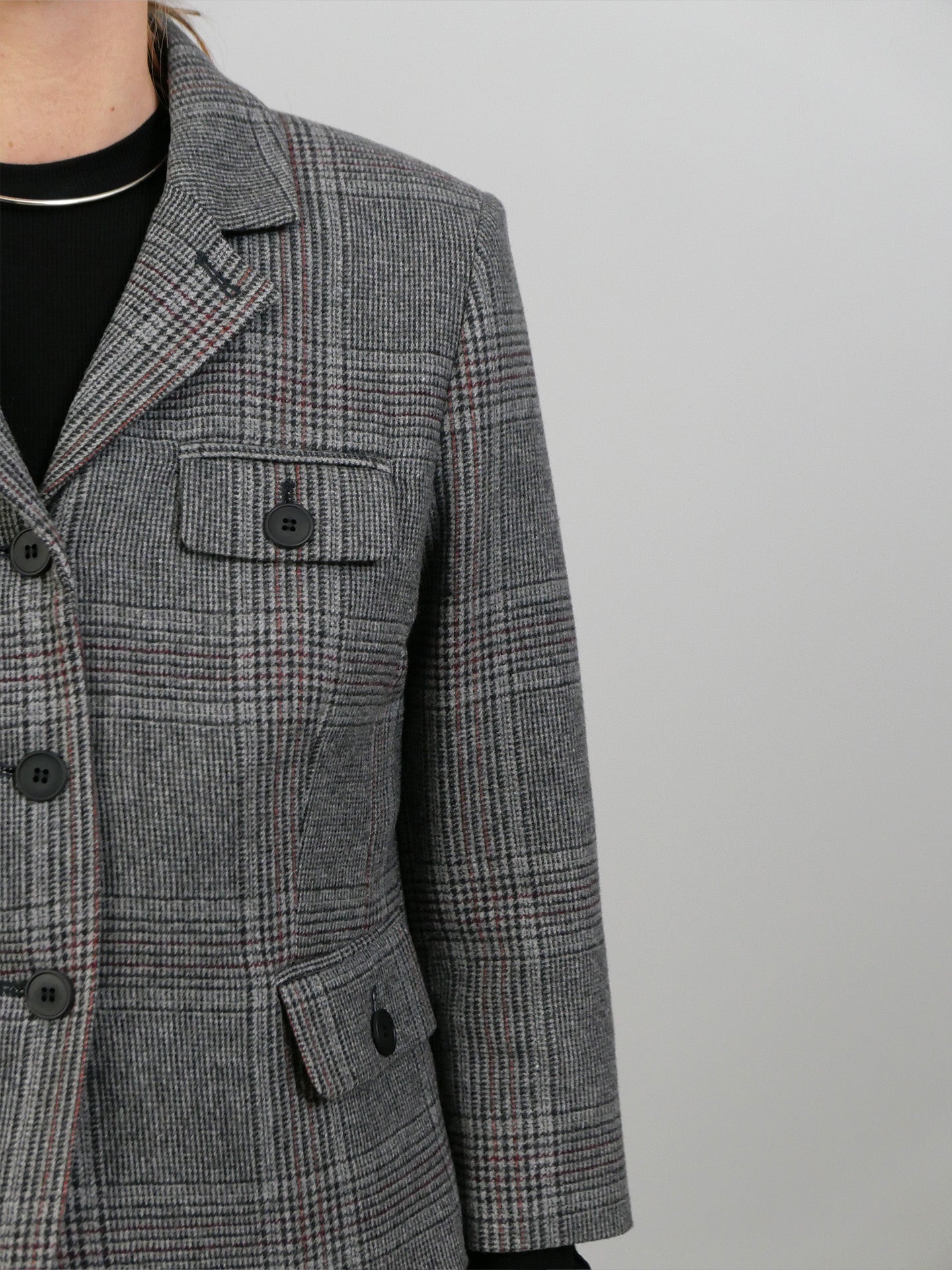 Taylor Fitted Jacket - Grey Check