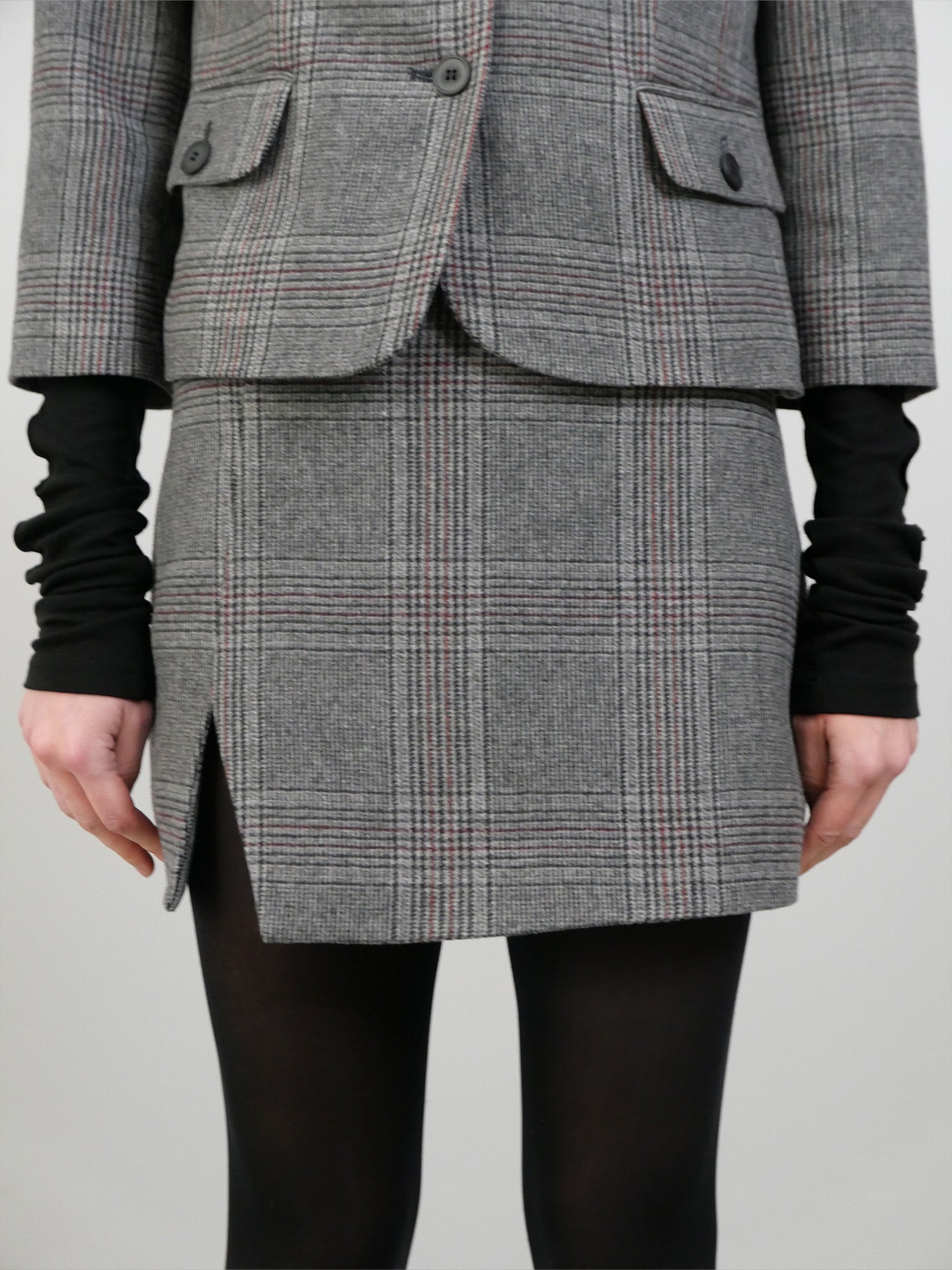 Taylor Mini Skirt - Grey Check