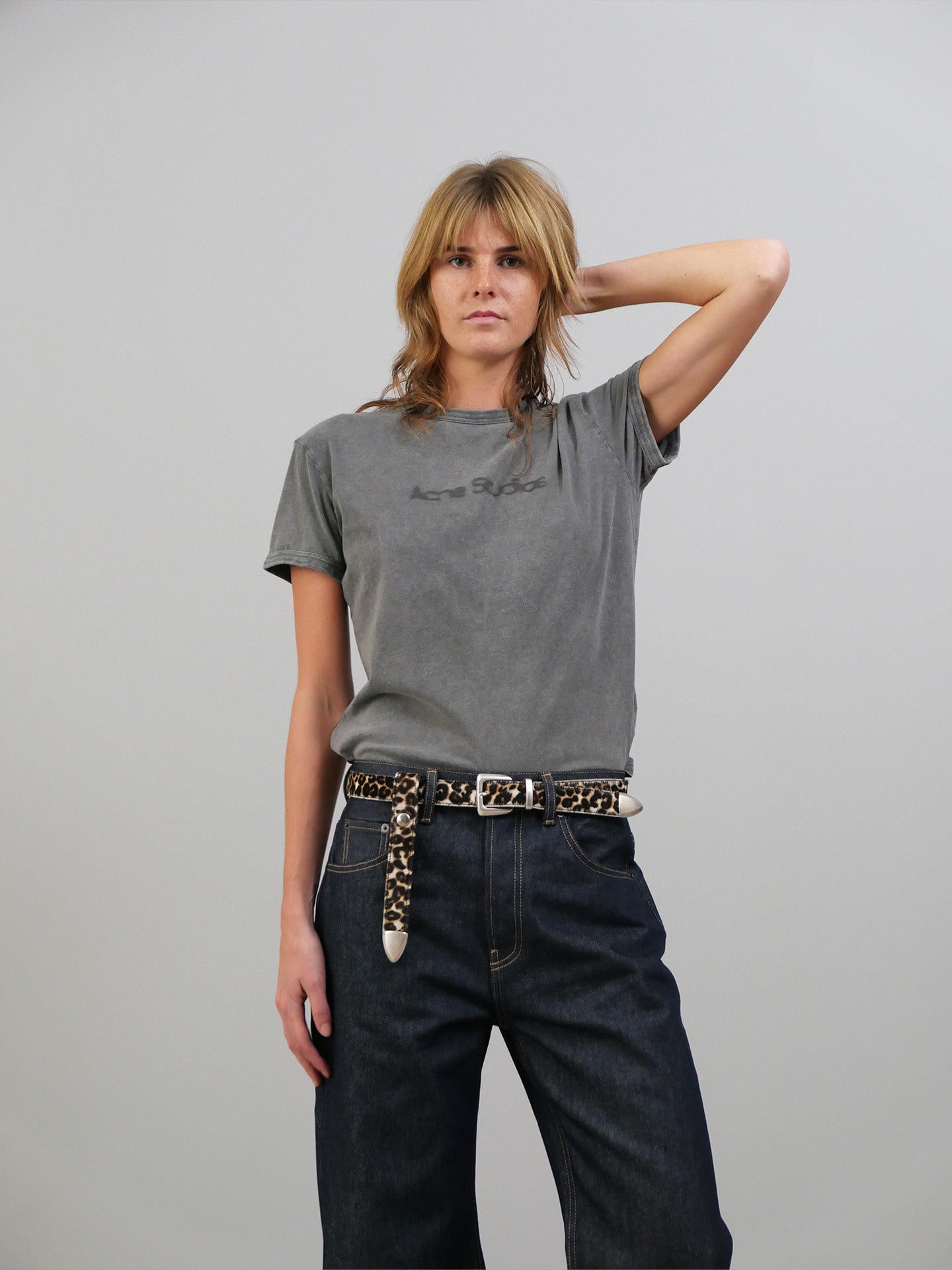 Blurred Logo T-shirt - Faded Grey