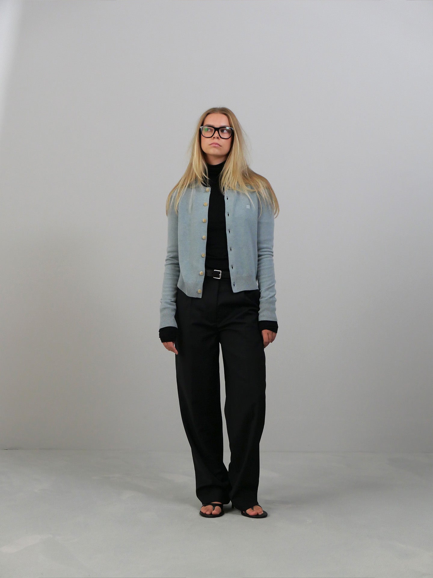 Cardigan Yak Wool - Dusty Blue