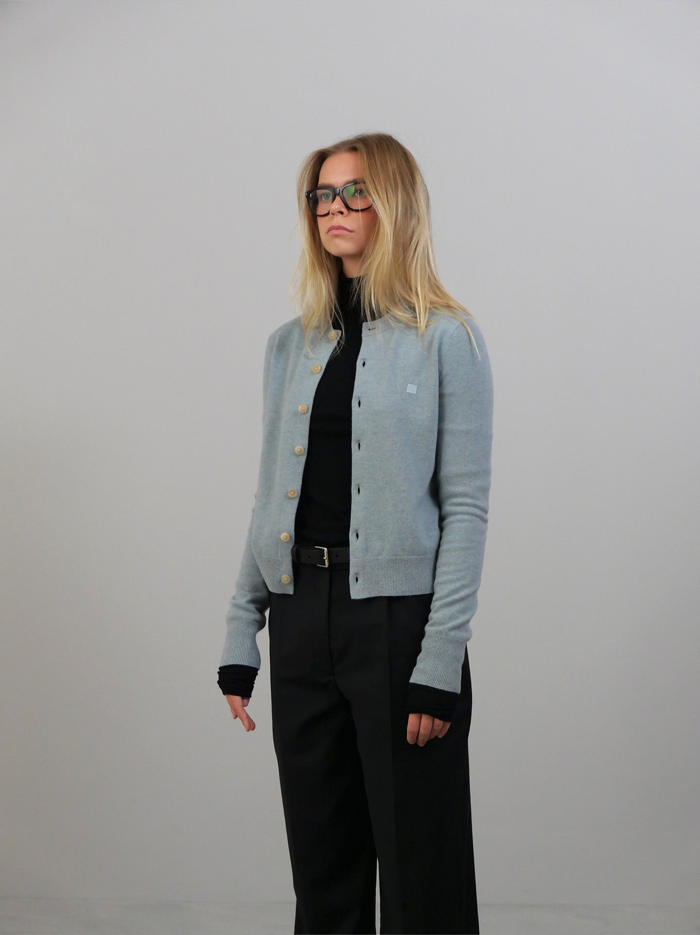 Cardigan Yak Wool - Dusty Blue