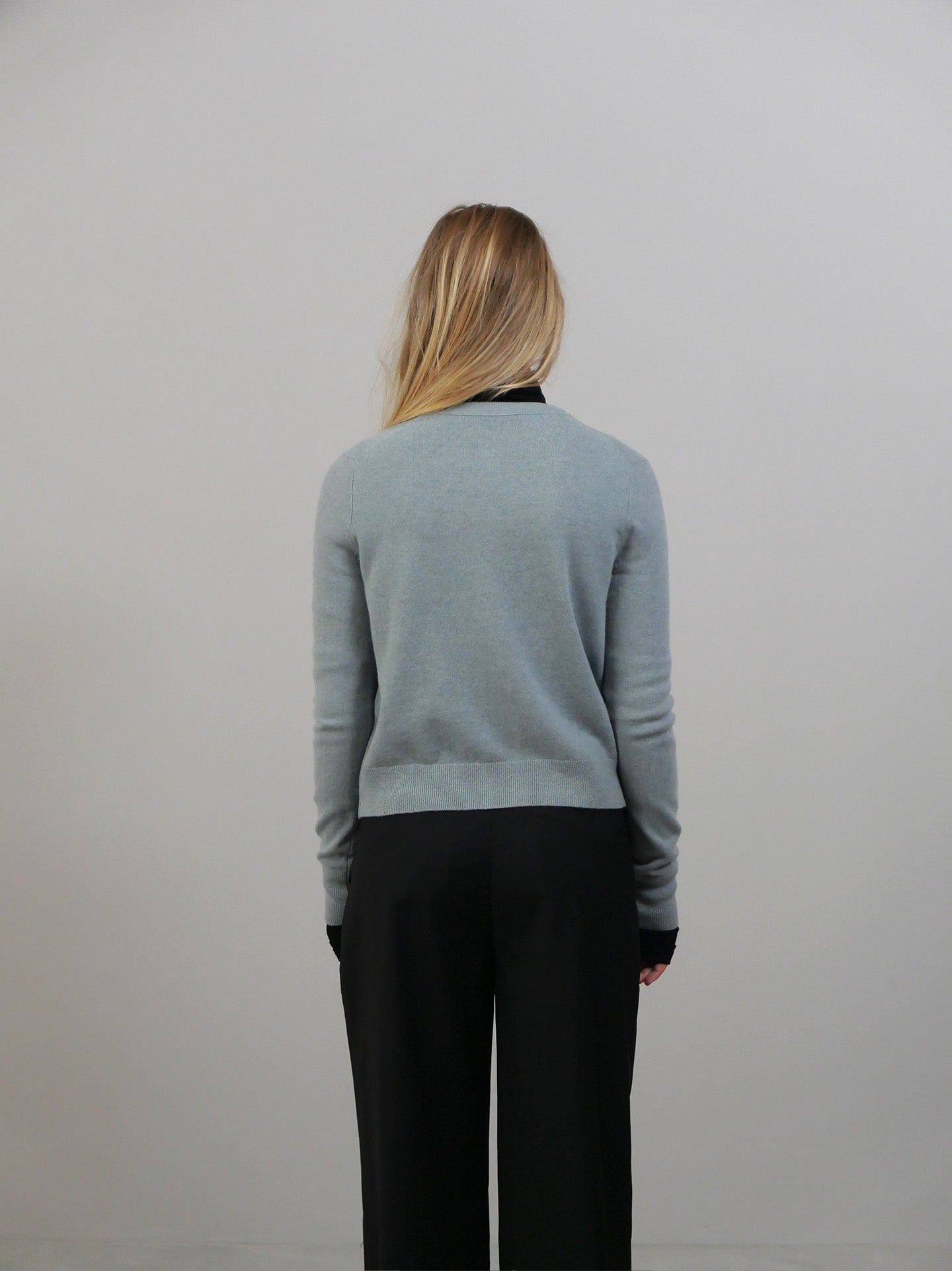 Cardigan Yak Wool - Dusty Blue