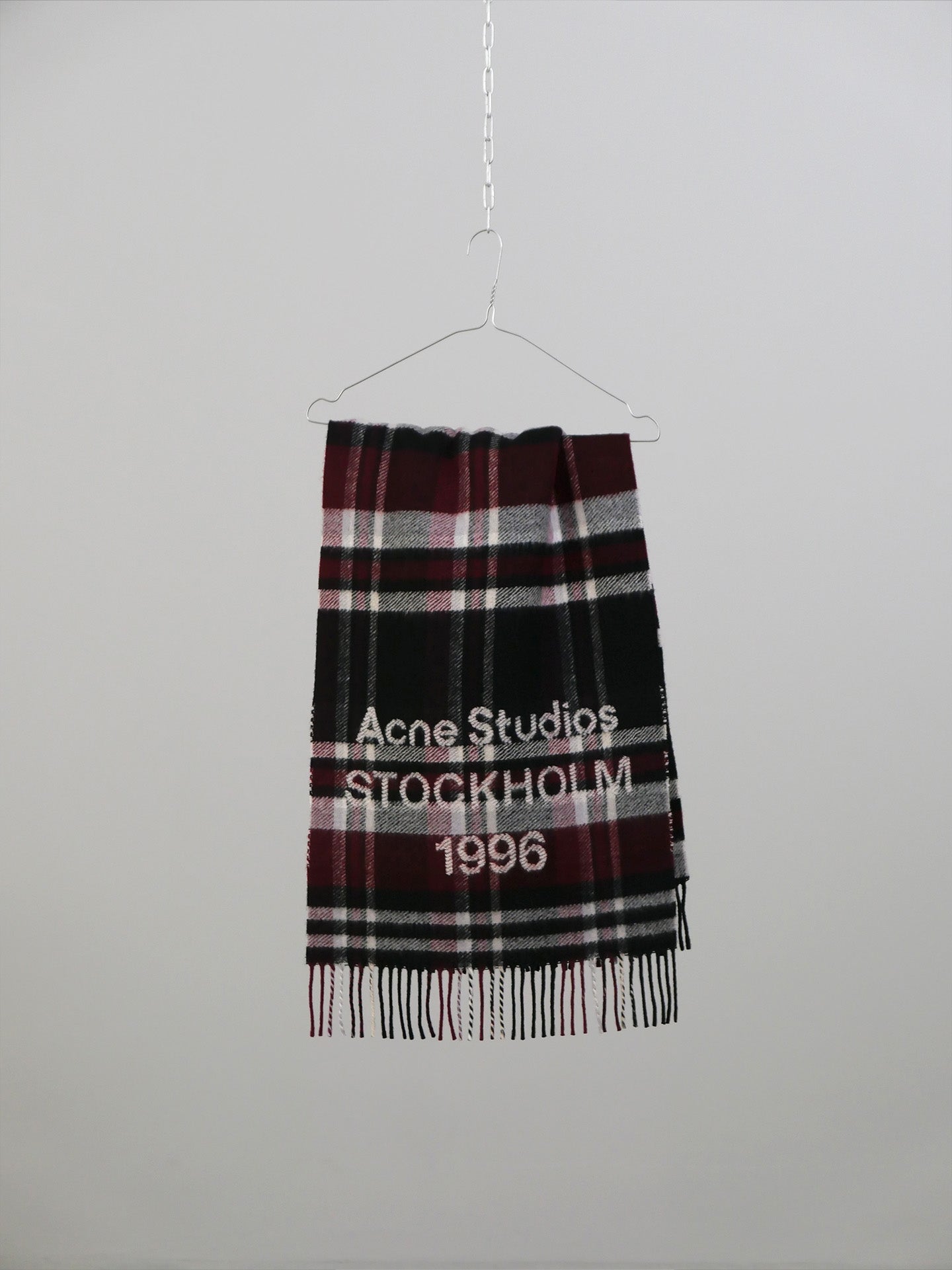 Check Logo Scarf - Black/Burgundy