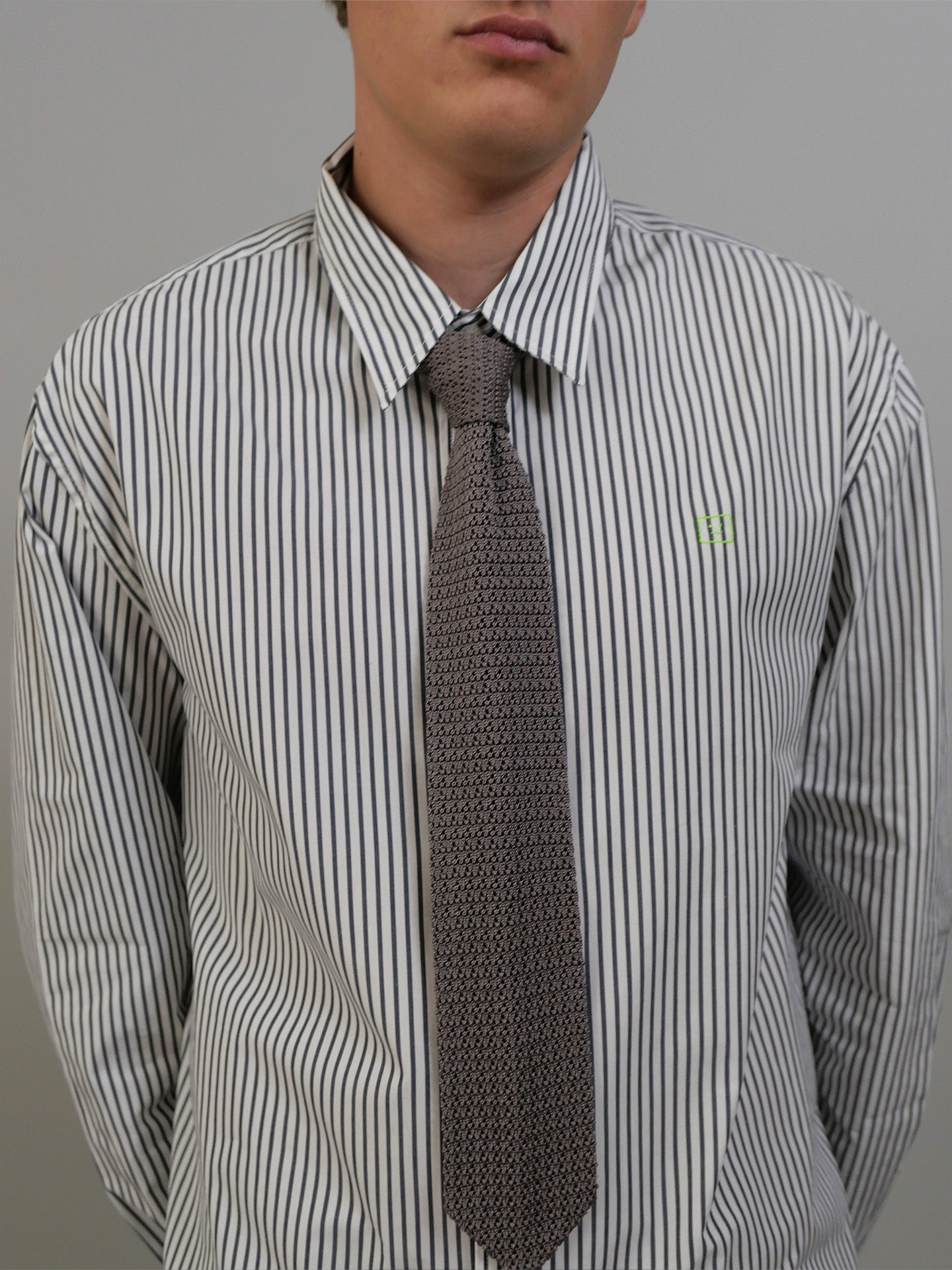 Formal Tie - Grey Open Knit