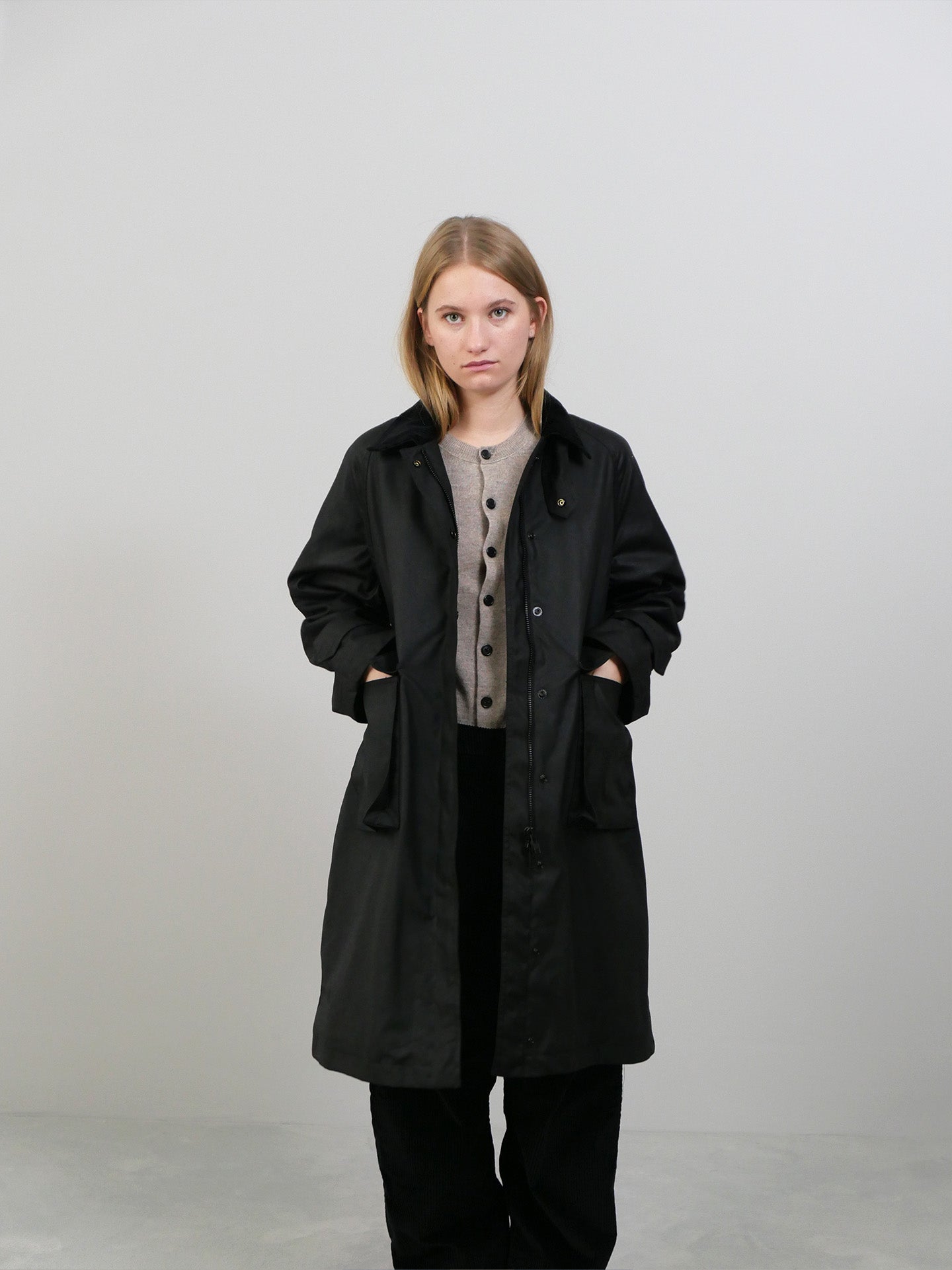 Oilskin Long Coat - Black