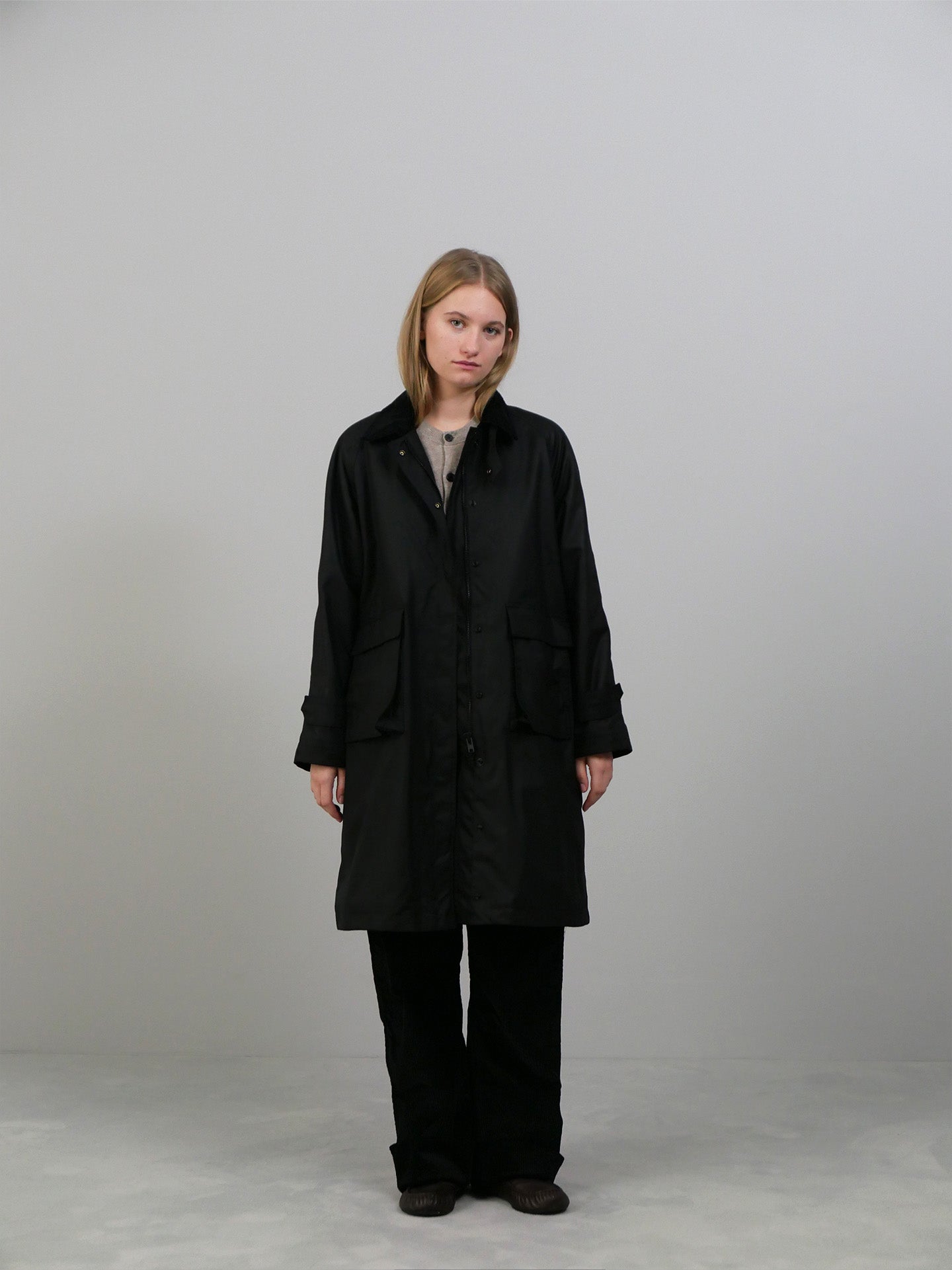 Oilskin Long Coat - Black