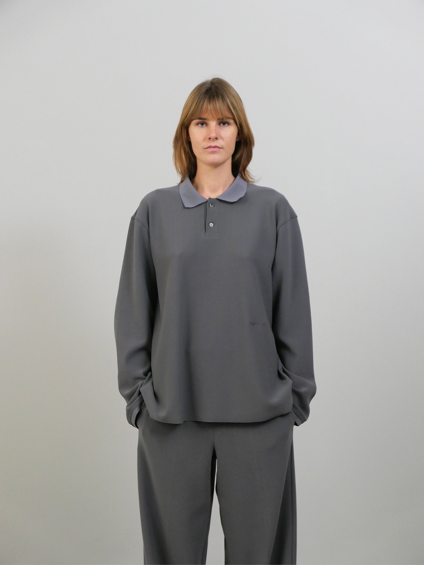 Lay2 Long Sleeve Polo - Silver