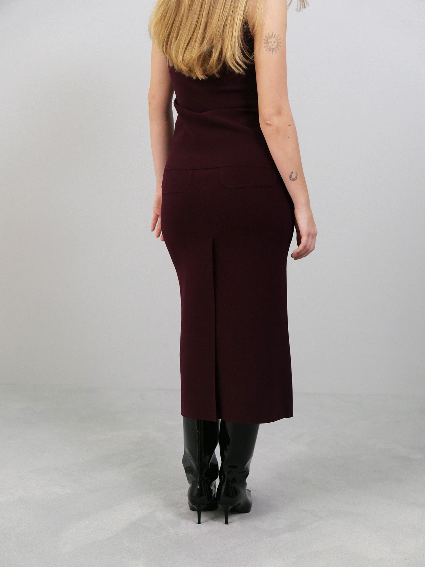 Lay2 H Long Skirt - Maroon