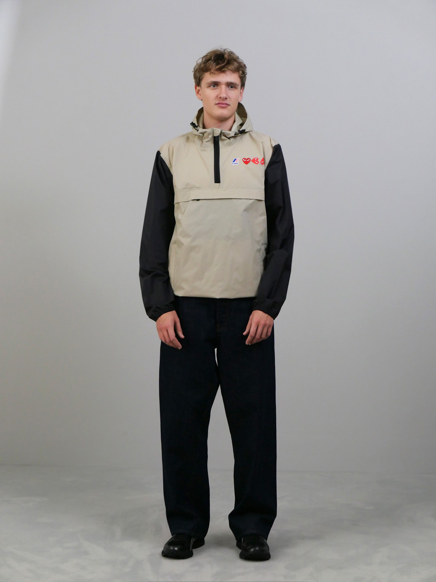 K-Way Contrast Jacket - Beige/Black