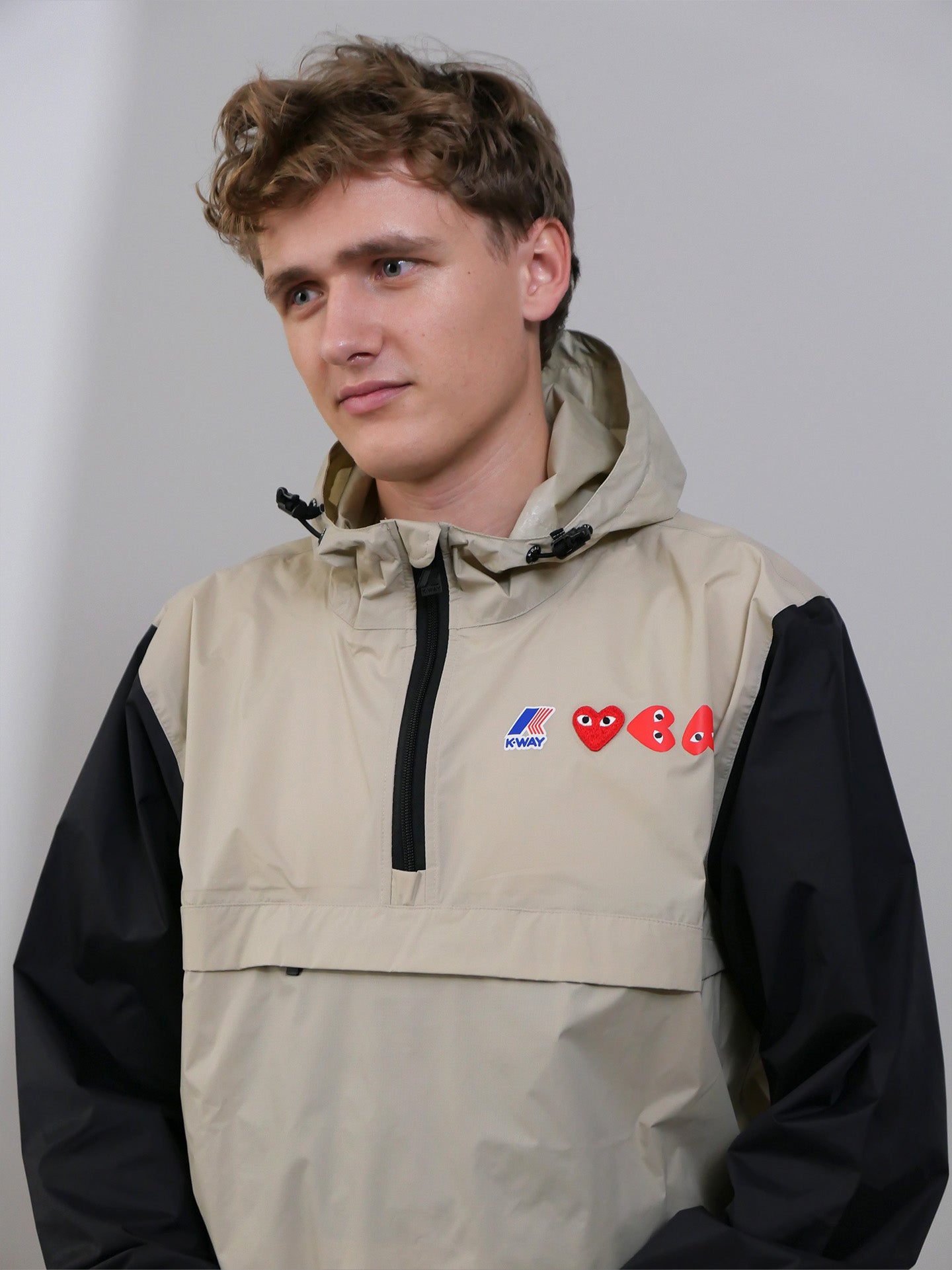 K-Way Contrast Jacket - Beige/Black