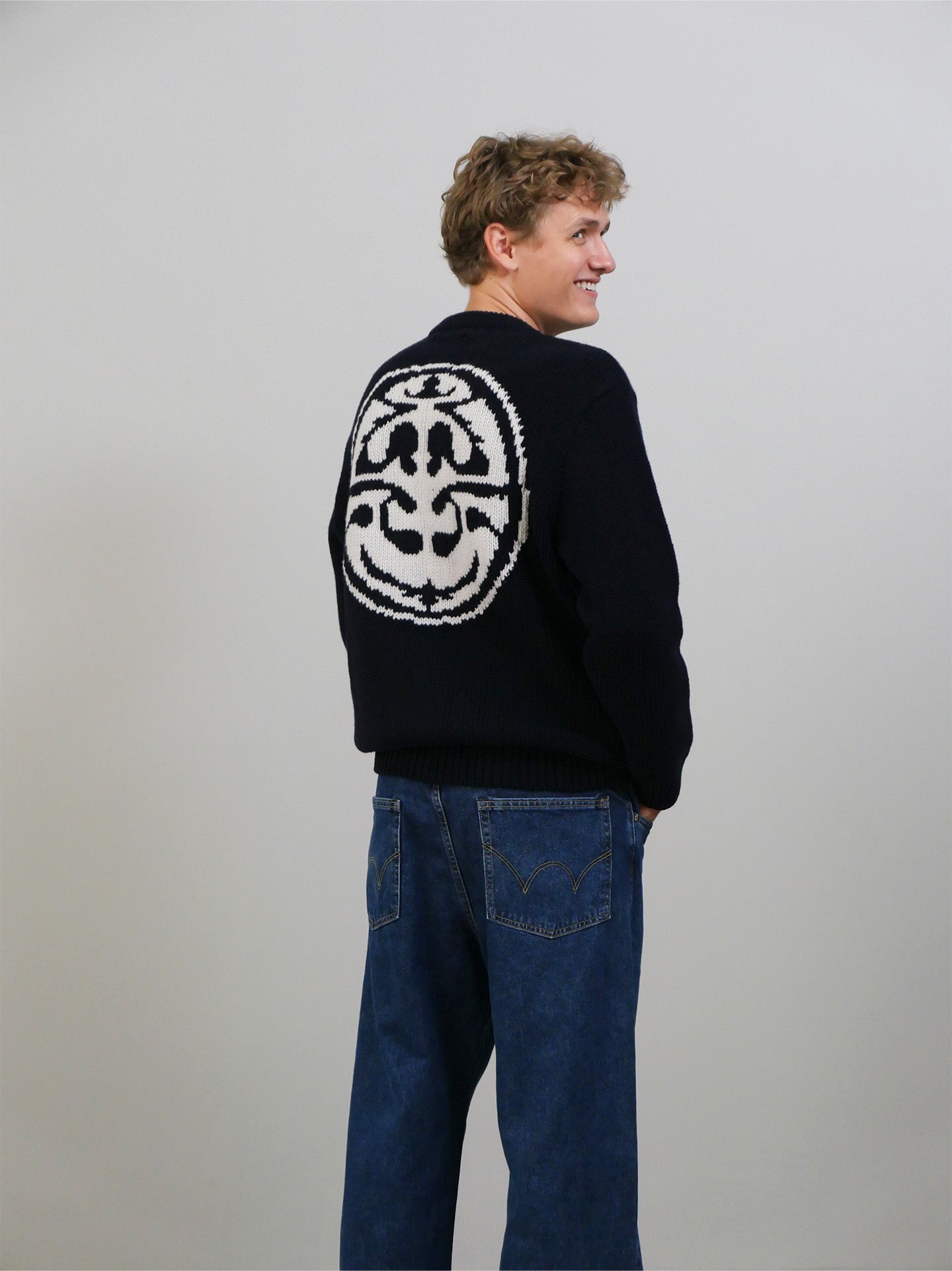 Ellis Sweater - Navy/Off White