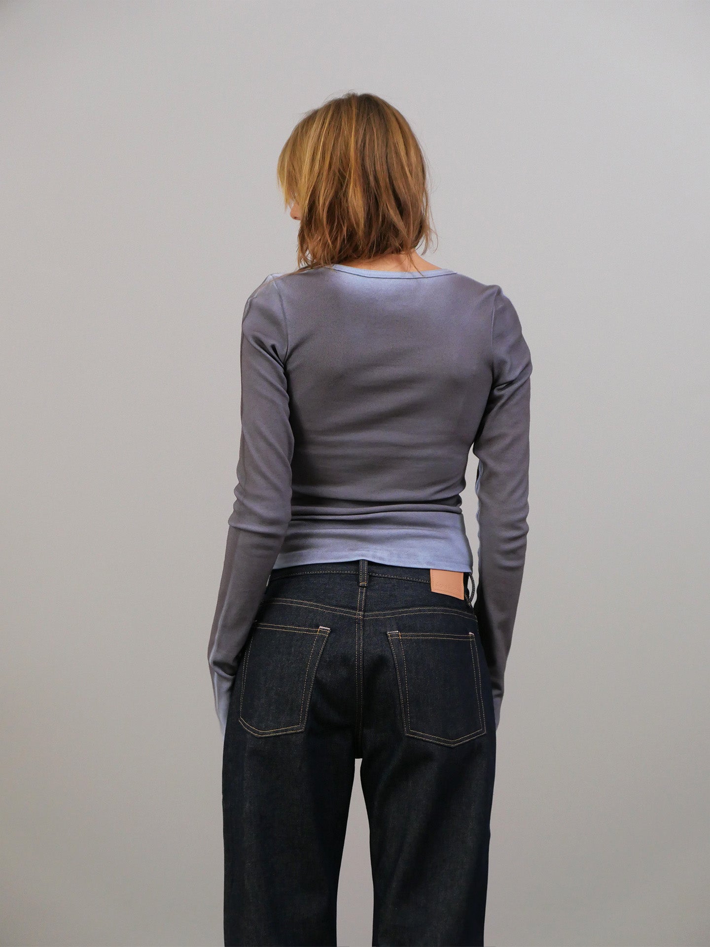 Java Blouse - Light Blue/Brown