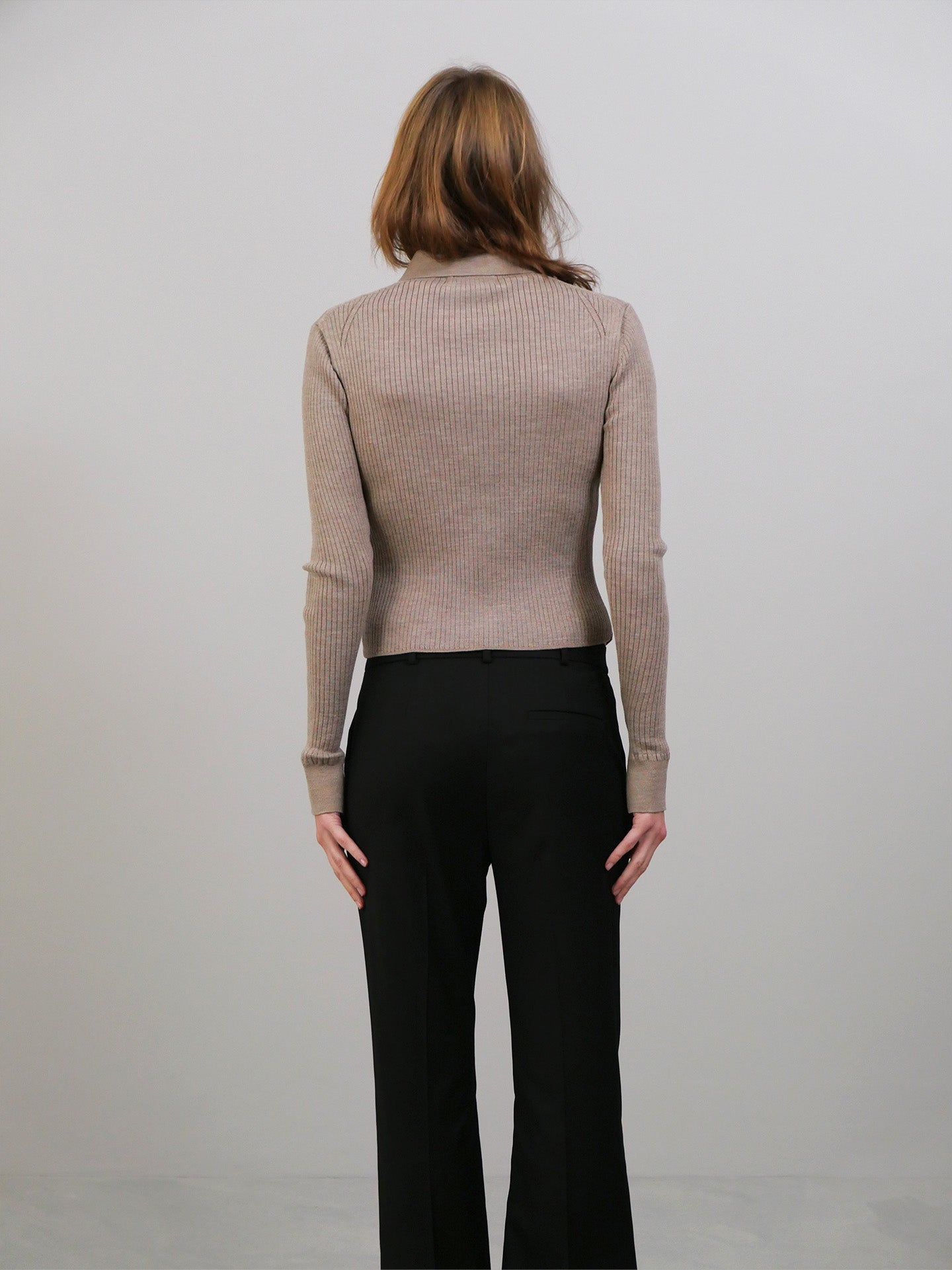 Knittet Rib Shirt - Oatmeal