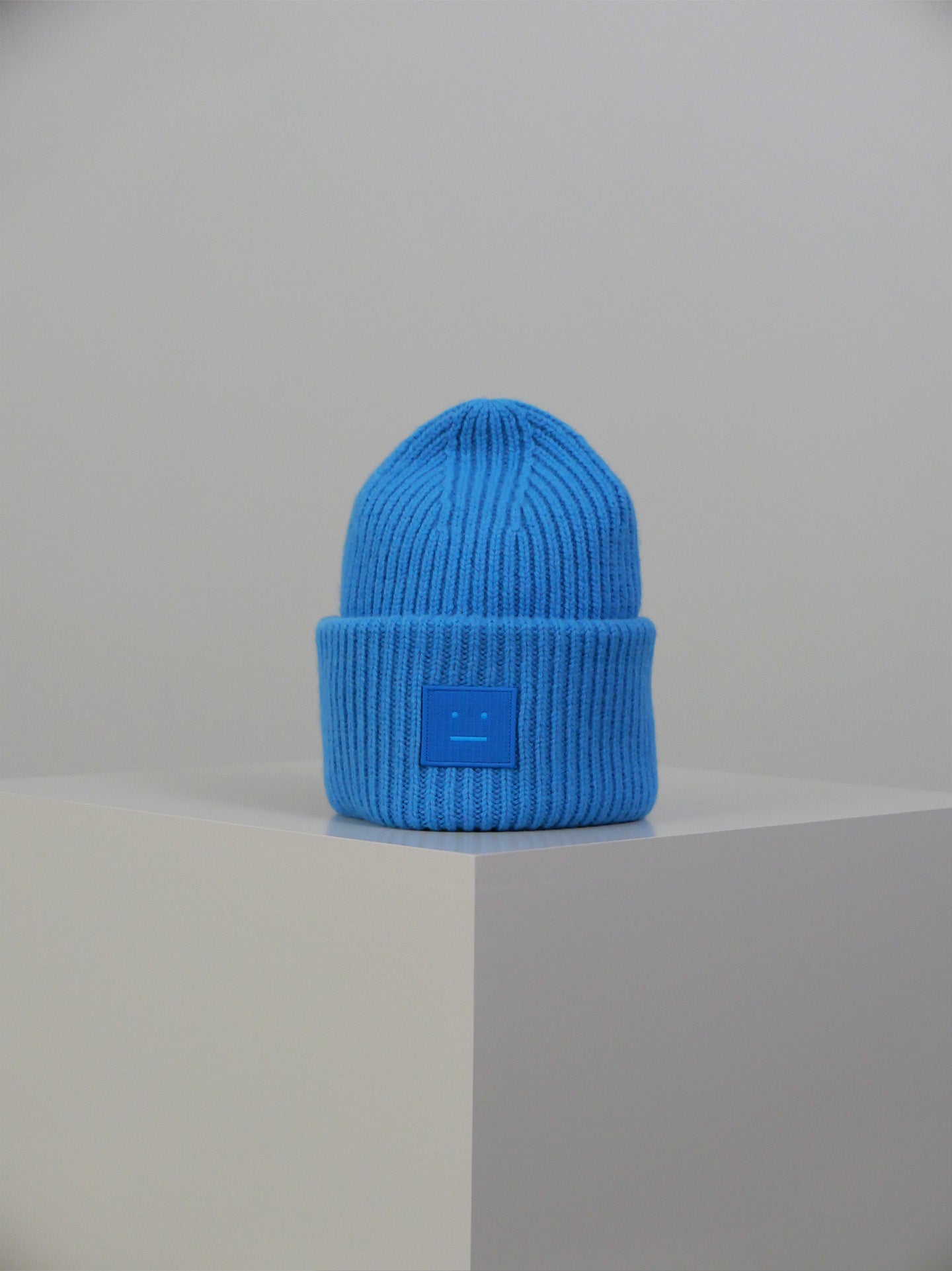 Large Logo Face Beanie - Blue