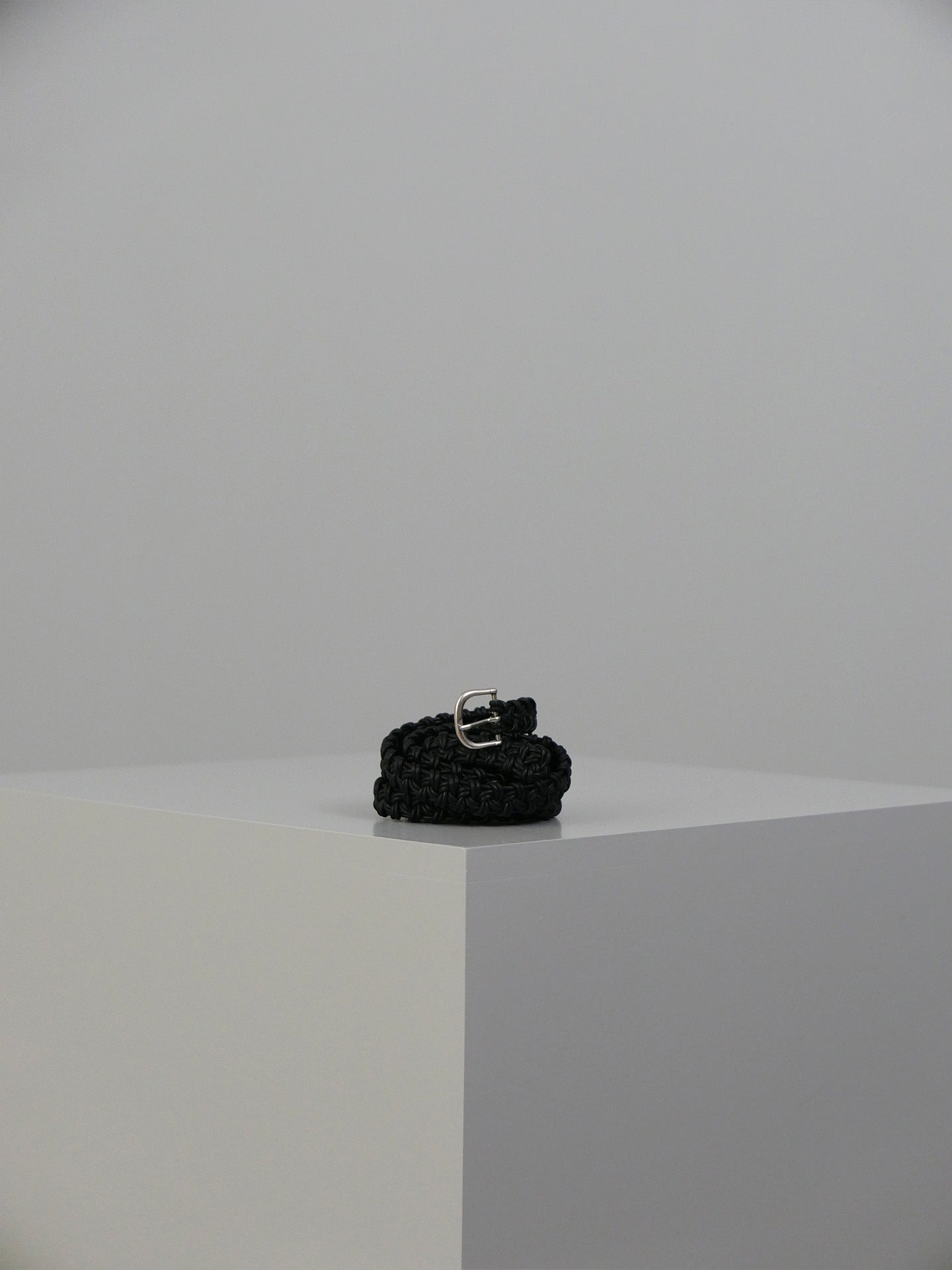 Braided Leather Belt - Black