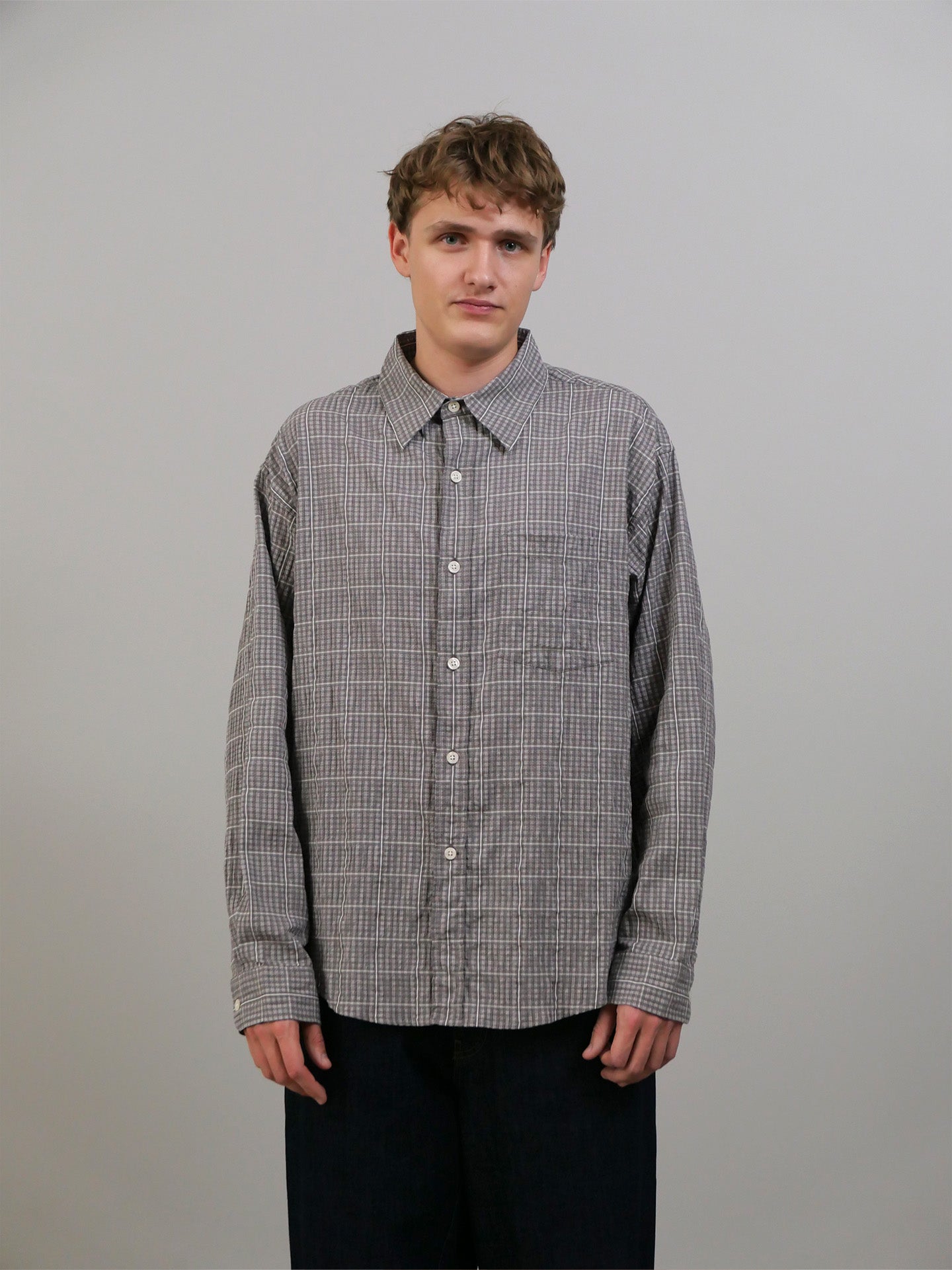 Executive Shirt - Grey Textured Check