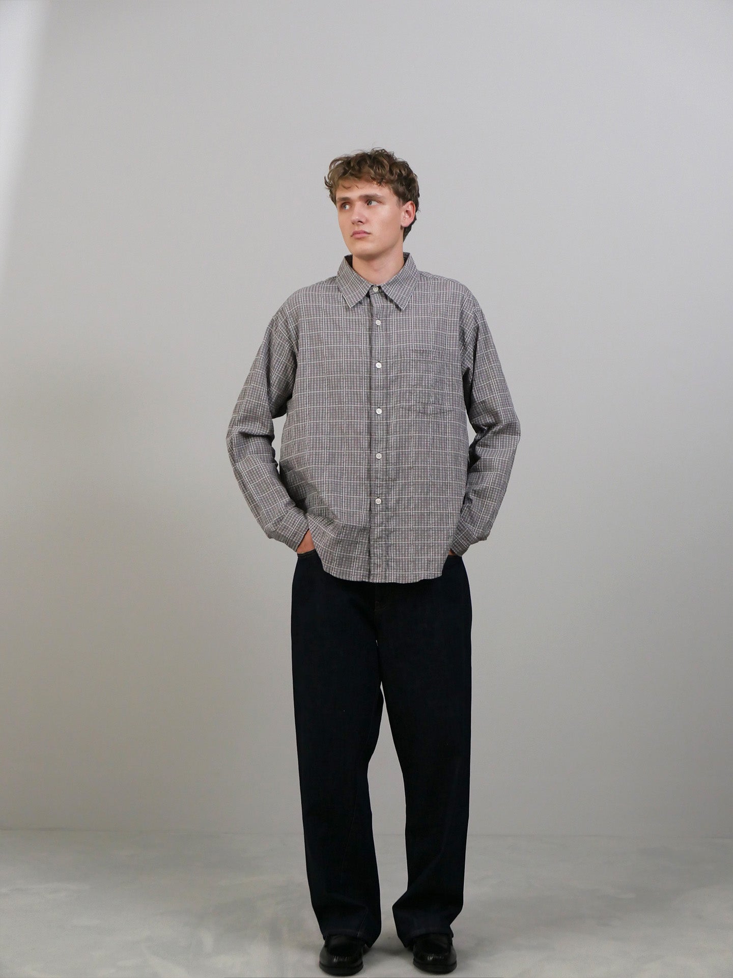 Executive Shirt - Grey Textured Check