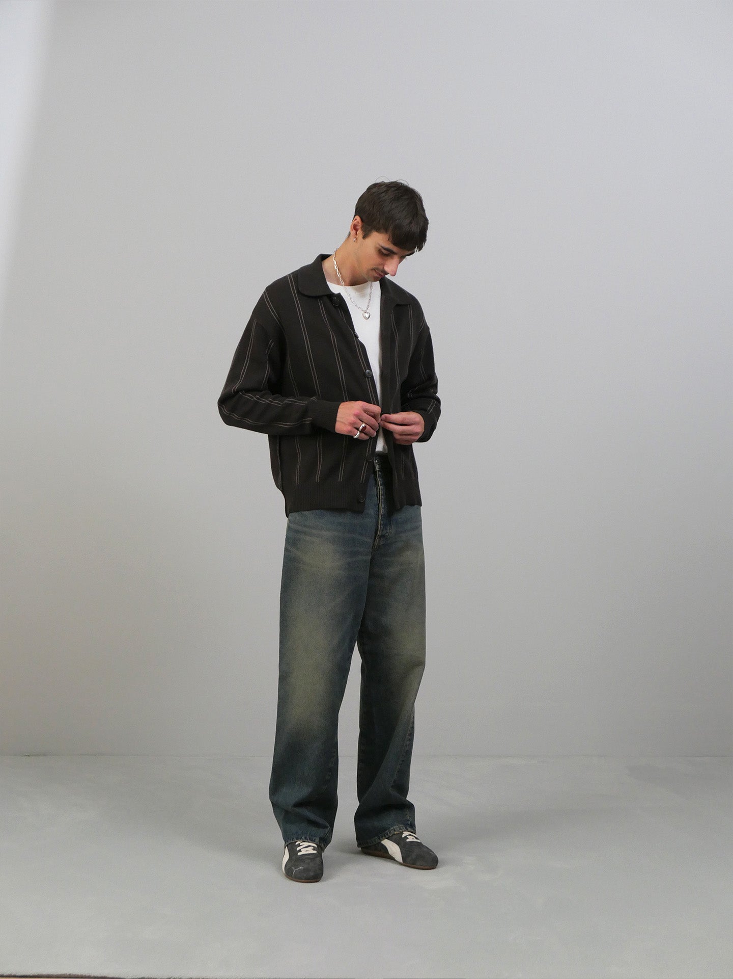 Formal Cardigan - Biscuit Stripe