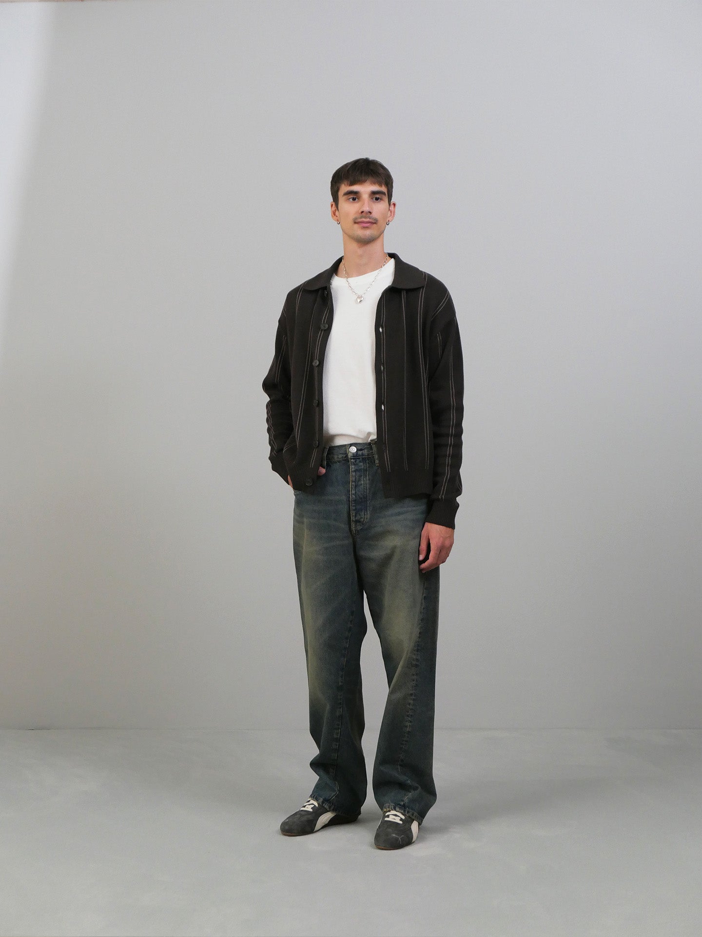 Formal Cardigan - Biscuit Stripe