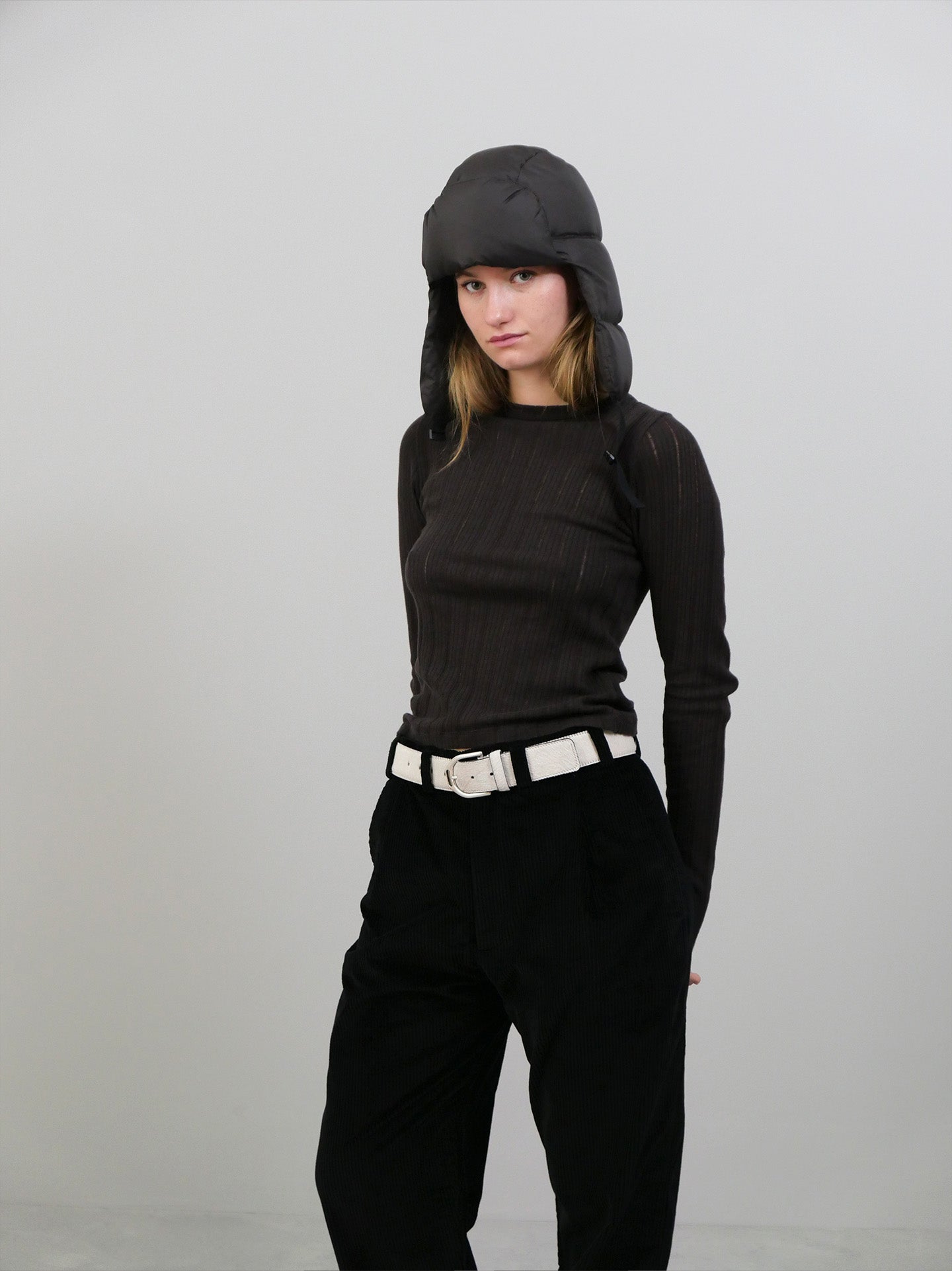 LS Round Neck - Brown Rib