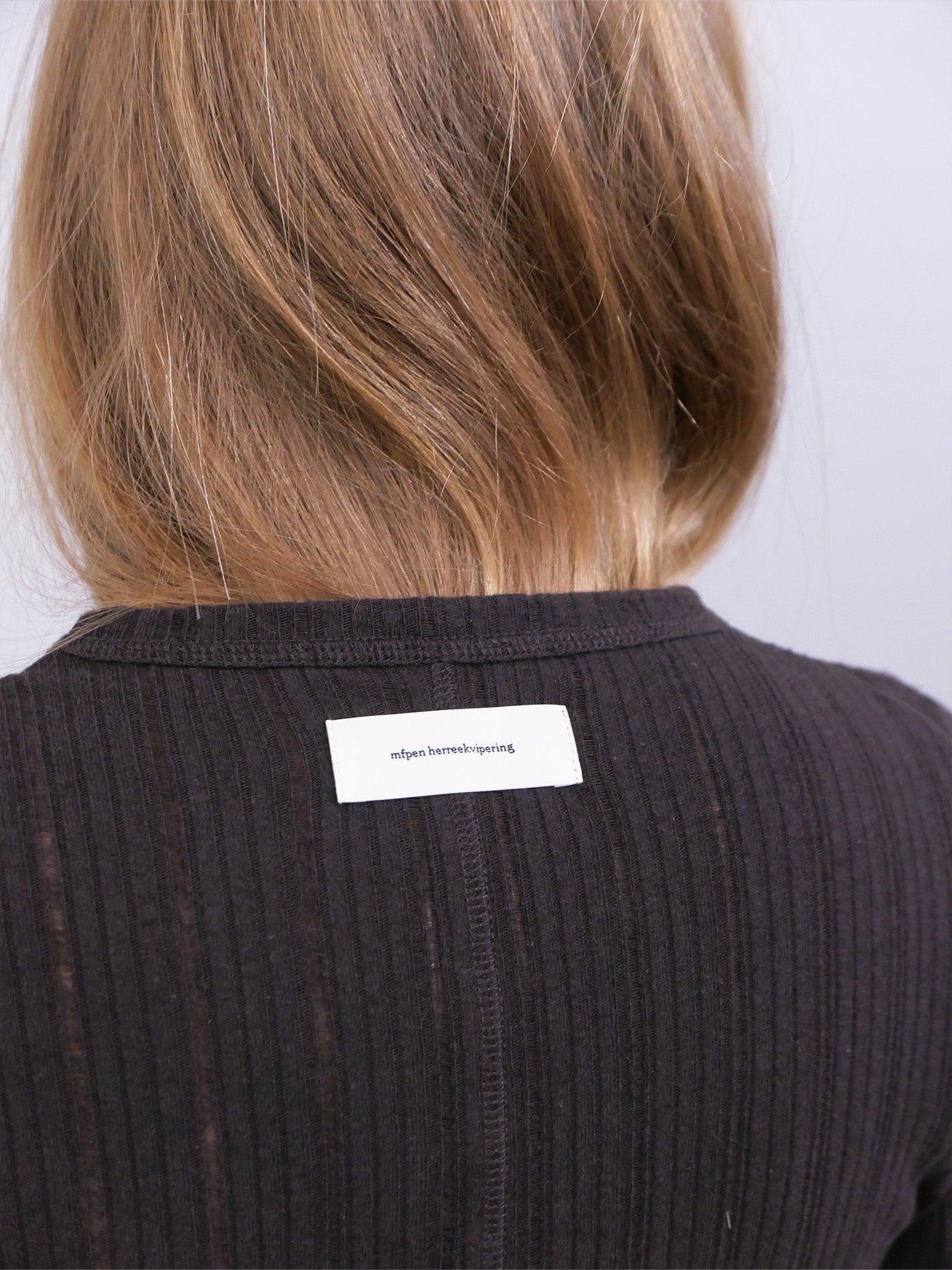 LS Round Neck - Brown Rib