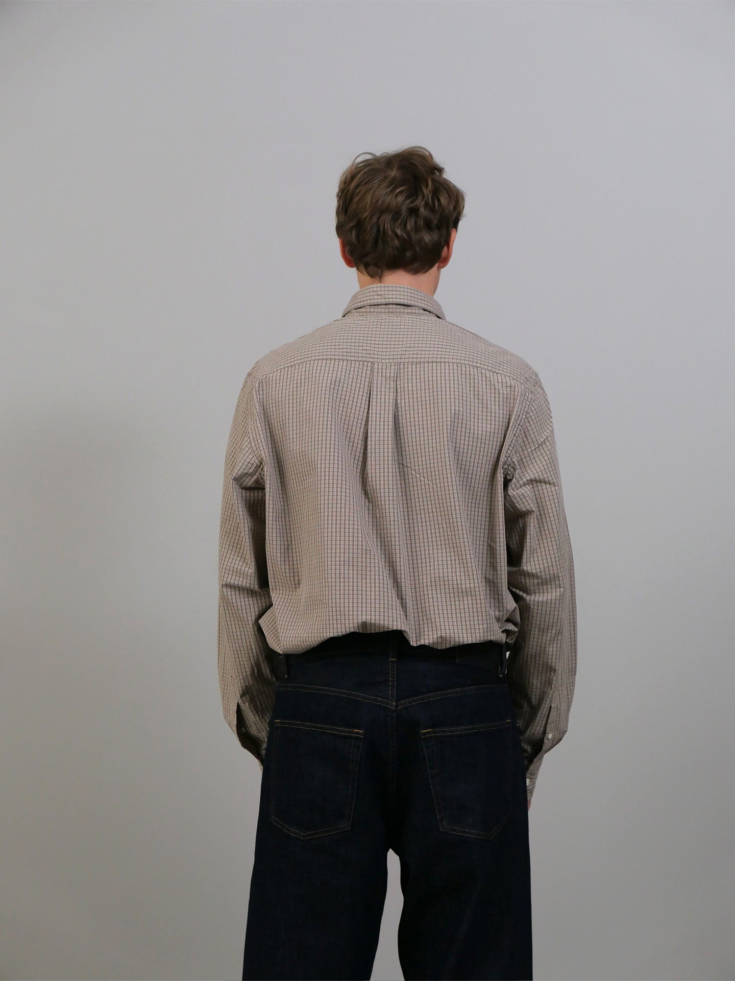 Algot Poplin Check Shirt - Walnut