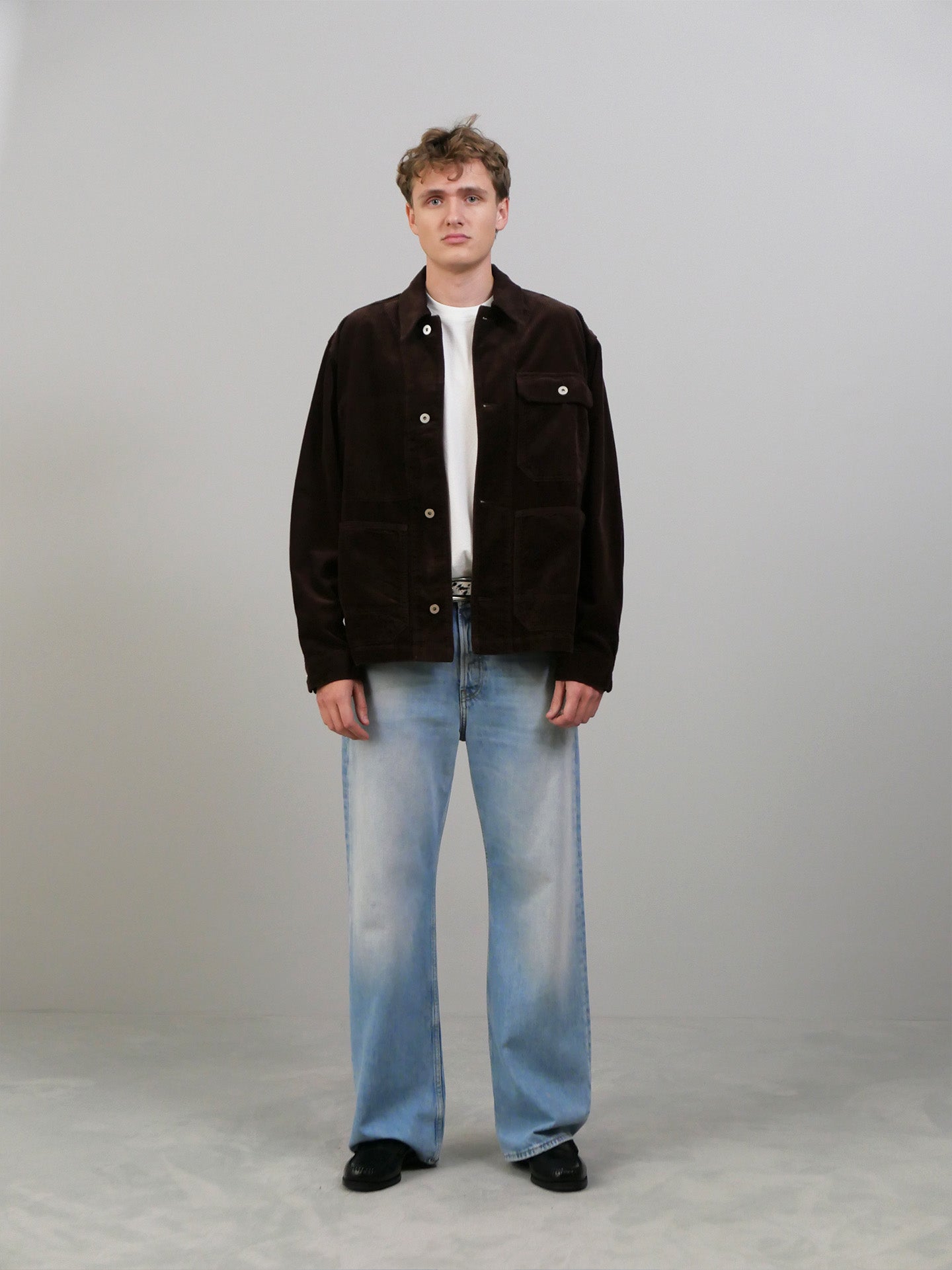 Folke Wide Wale Corduroy Chore Jacket - Espresso