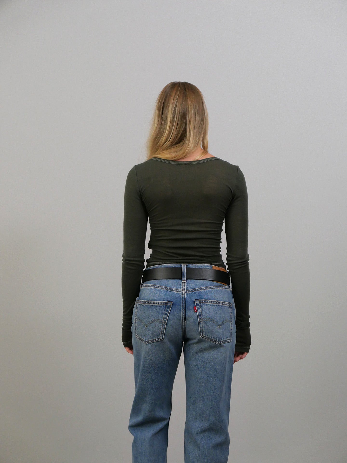 Roga Blouse - Grey/Green Melange