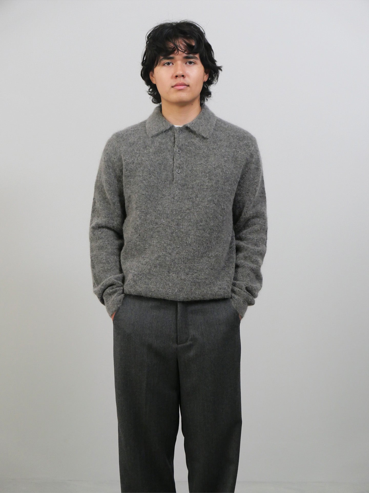 Mohair Polo - Grey Melange