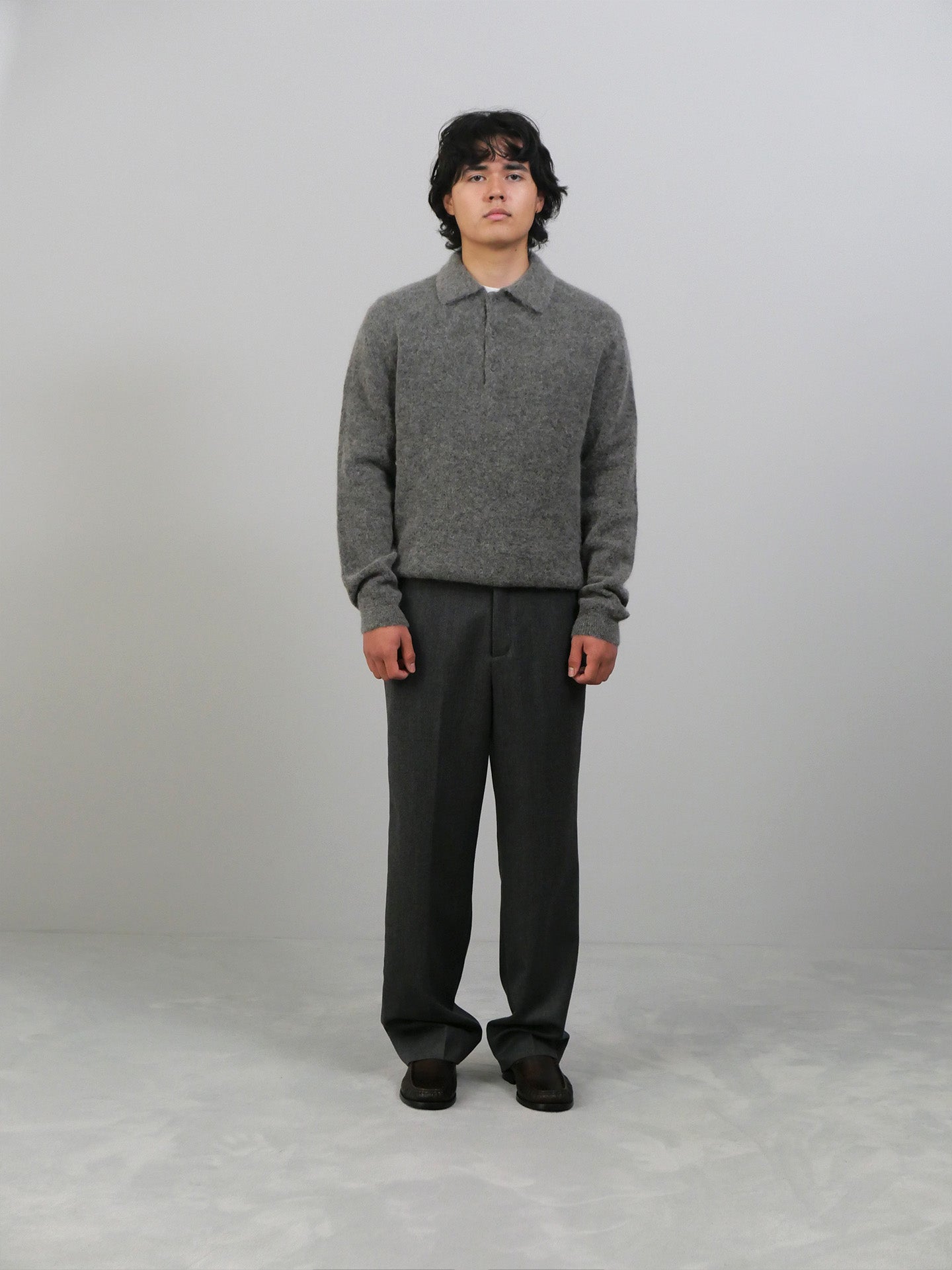 Mohair Polo - Grey Melange