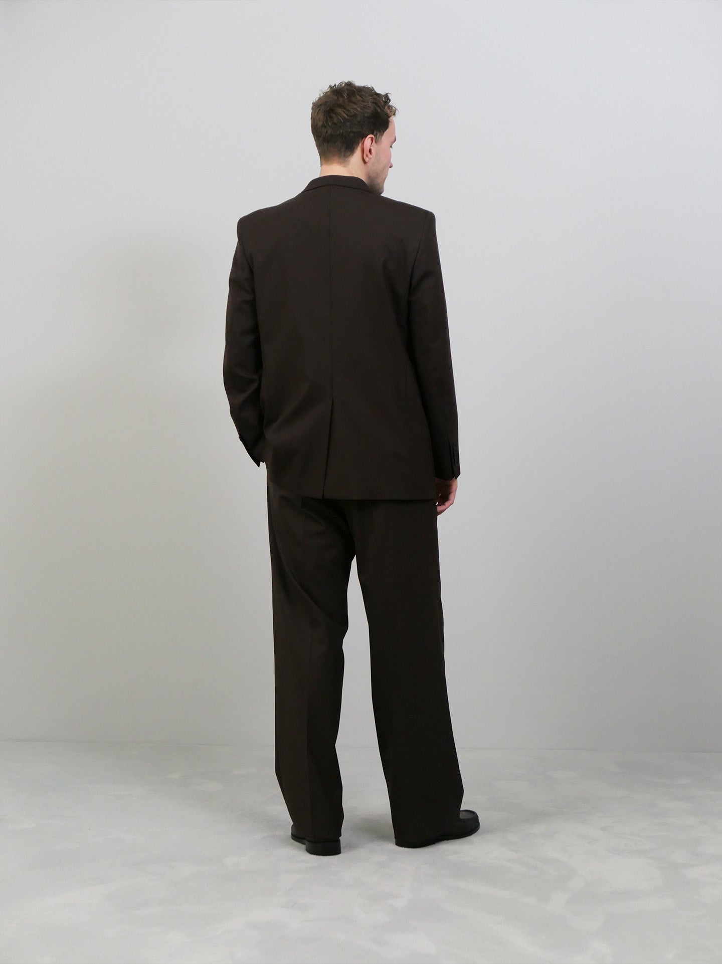 Wide Pleated Trouser - Brown