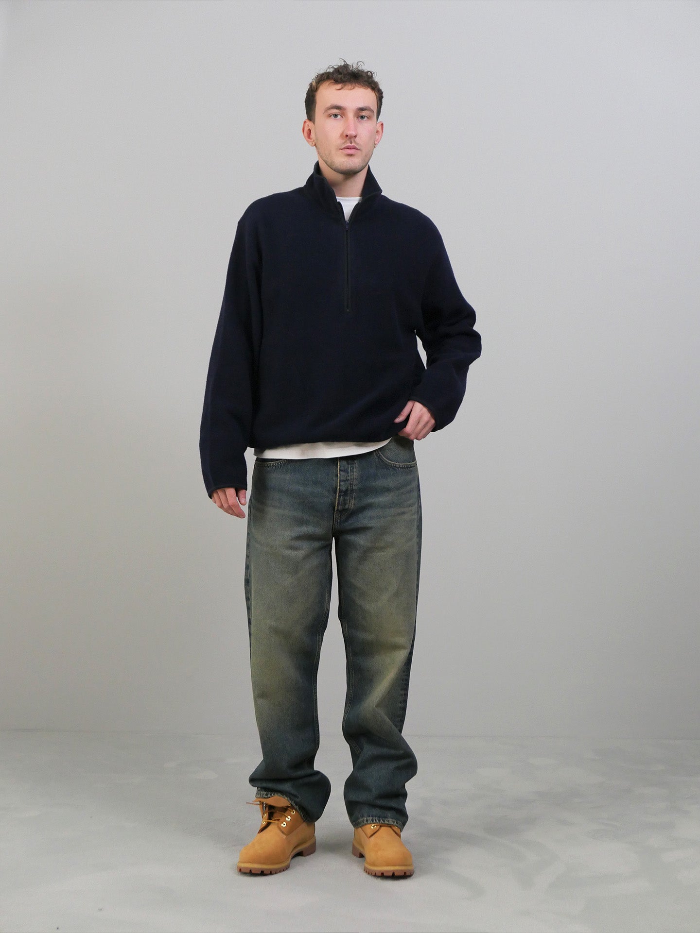 Wool Zip - Navy