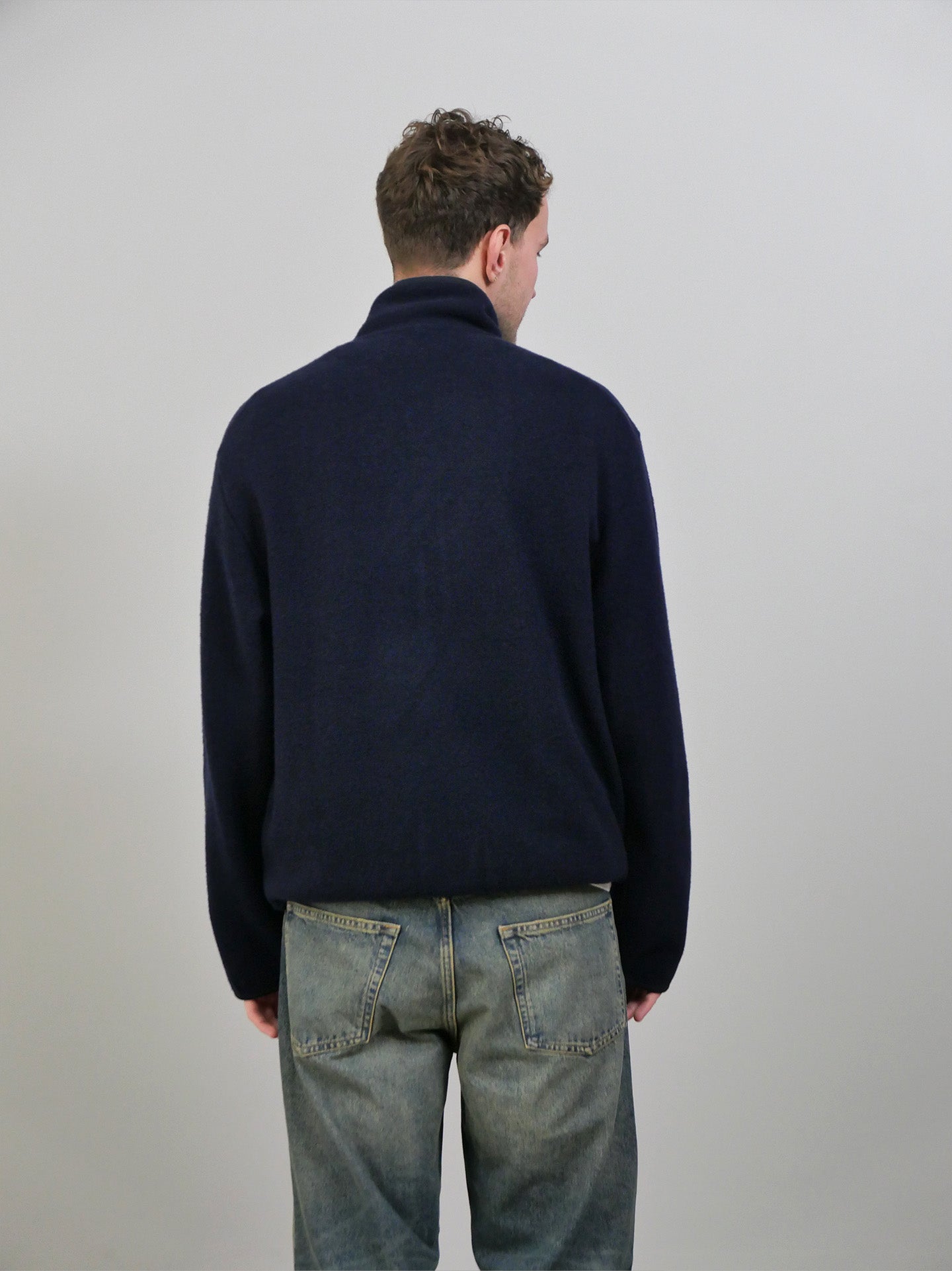 Wool Zip - Navy