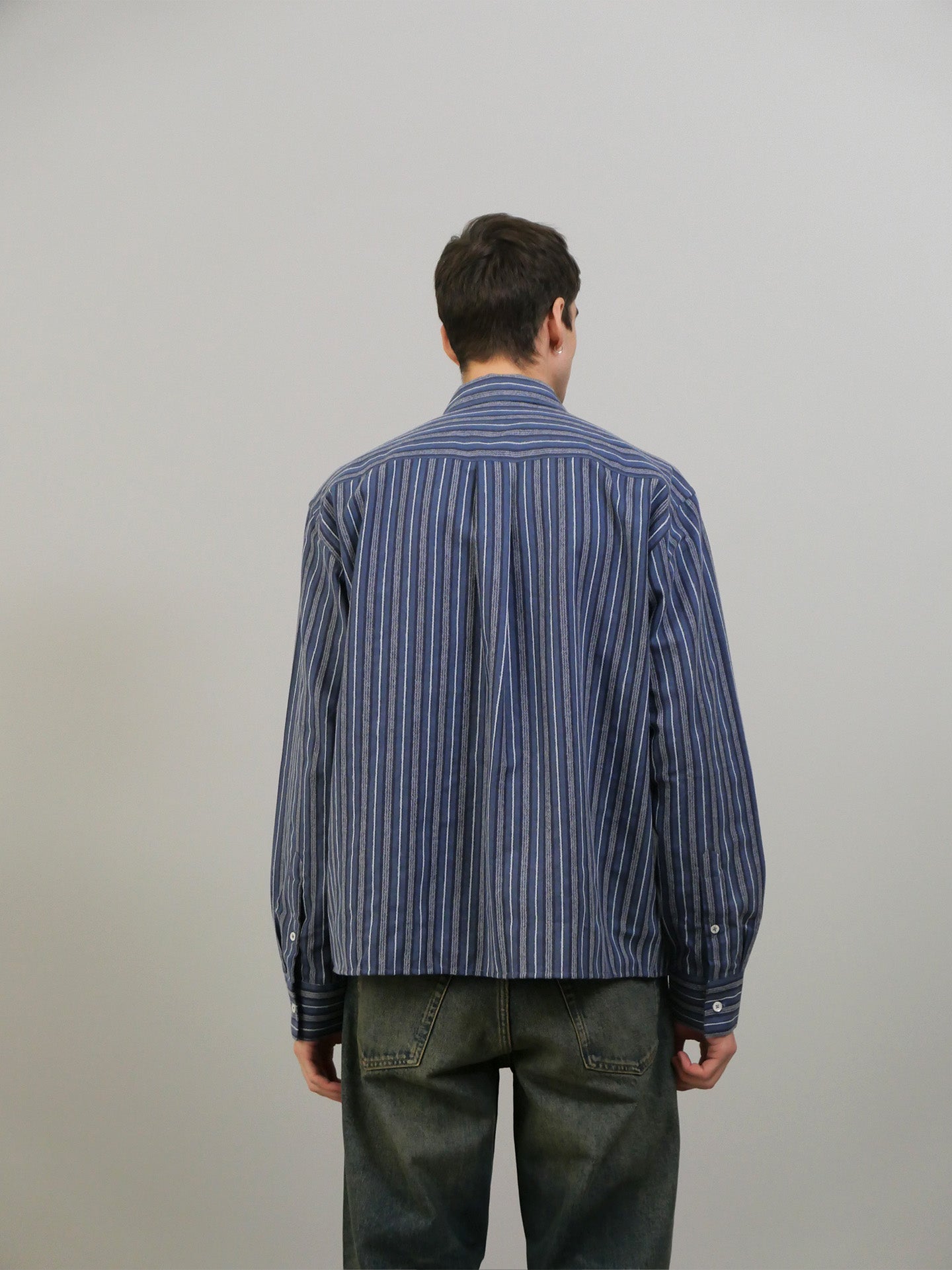 Flat Shirt - Navy/Blue/White Stripe